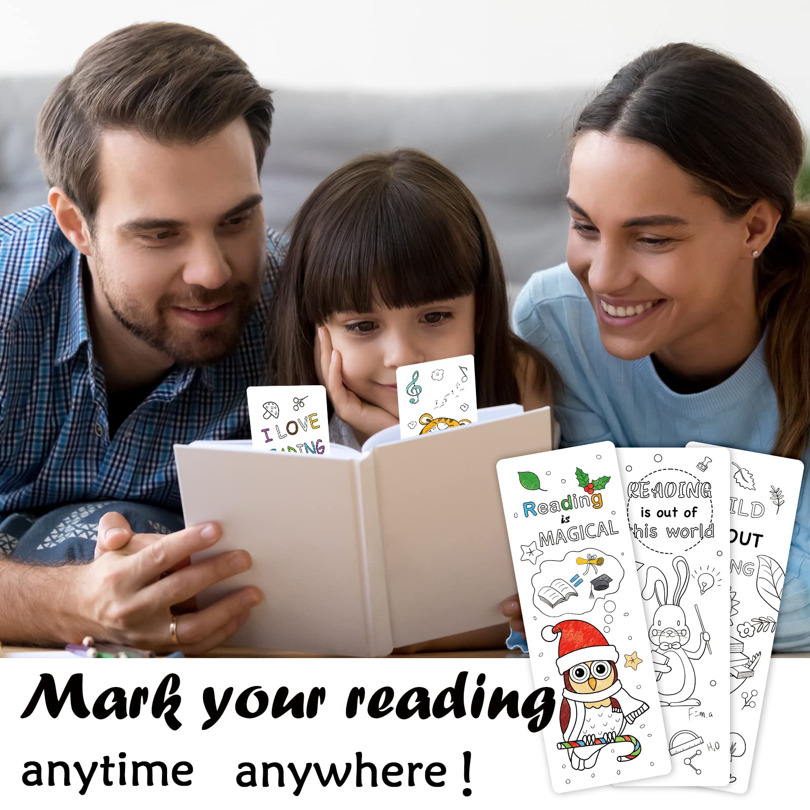 Anseal 120 PCS DIY Coloring Bookmarks for Kids & Teens - 12 Cute Animal Designs, Fun Classroom Rewards & Reading Gifts for Students - Perfect for School Activities, Book Clubs & Reading Enthusiasts