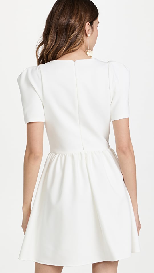 Black Halo Chadwick Short Sleeve Round Neck Mini Dress for Women | Elegant Cocktail Party & Summer Casual Wear | Flattering A-Line Fit for Date Night & Office Outfits