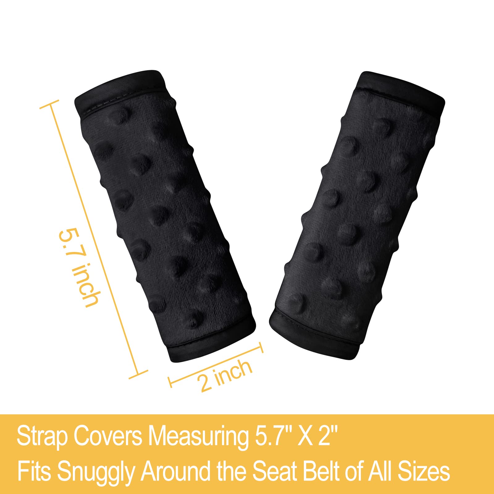 Pro Goleem Soft Baby Car Seat Strap Covers - Universal Shoulder Pads for Car Seats, Strollers & Pushcars - Black - Ideal for Comfort & Safety on Road Trips & Daily Commutes