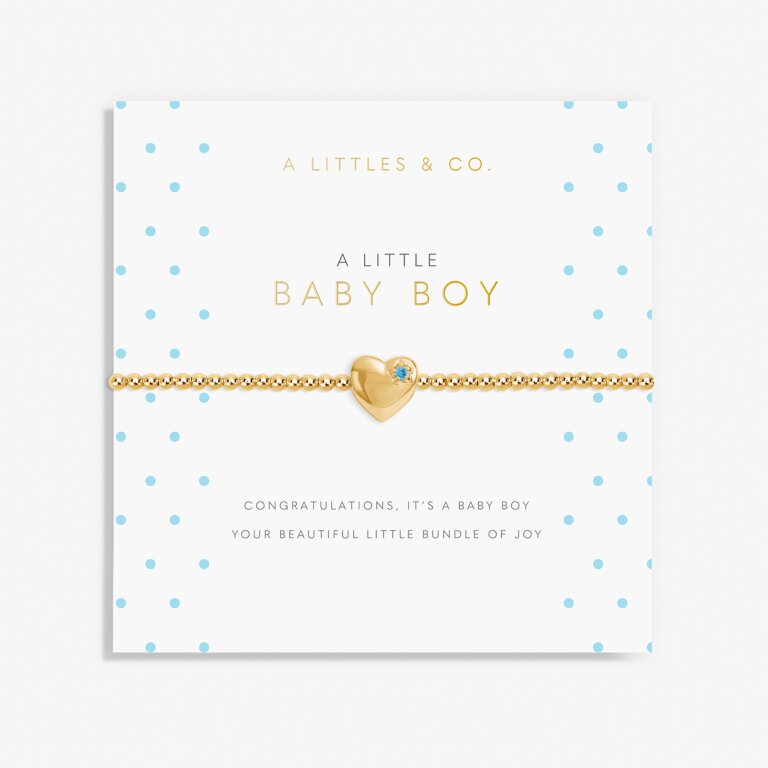 Baby Boy Charm Bracelet - Sterling Silver Adjustable Cute Infant Bracelet for Newborns & Toddlers - Perfect Baby Shower Gift & First Birthday Present