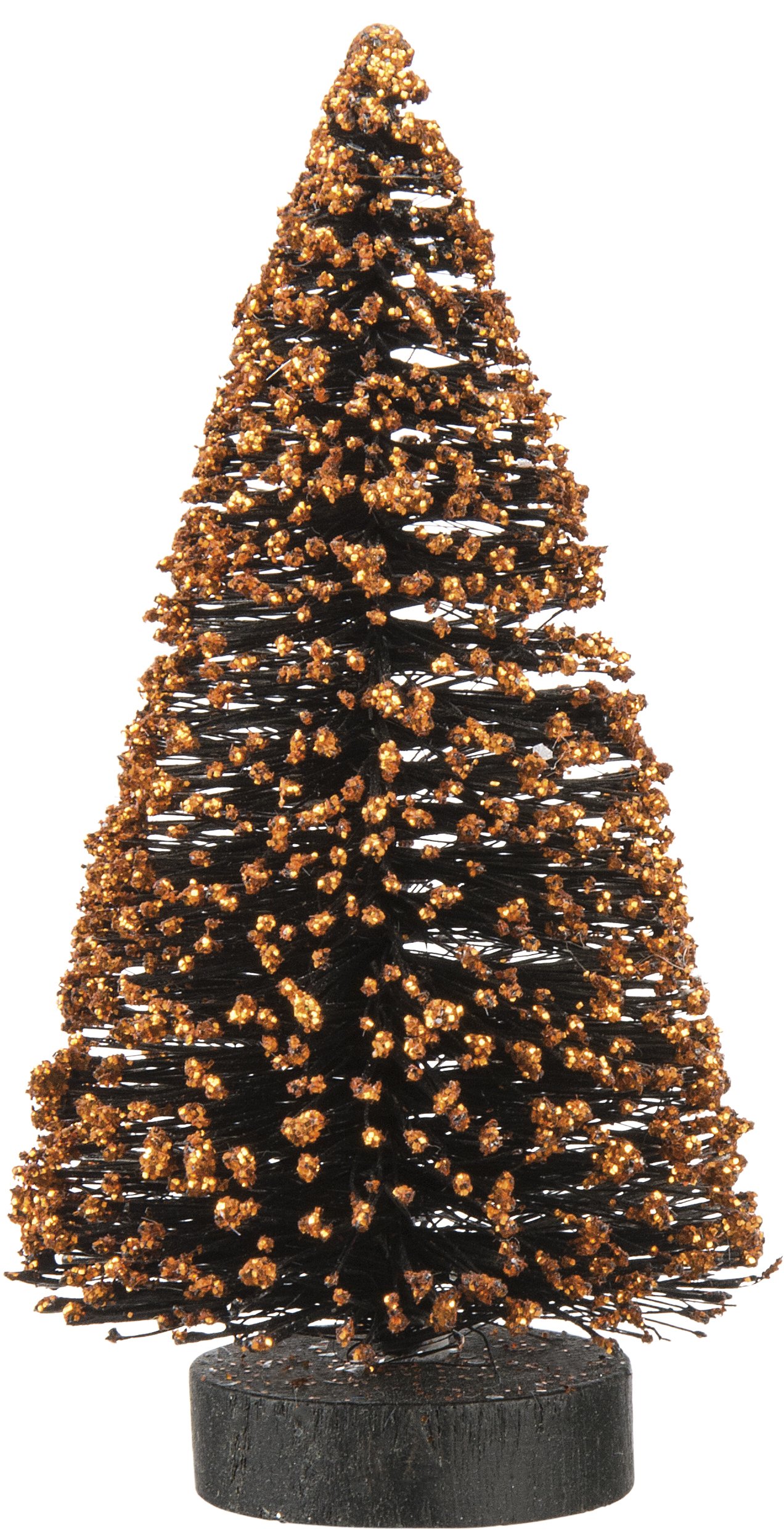Primitives by Kathy Small Bristle Trees - Set of 3 Orange Rustic Christmas Decorations for Holiday Table Centerpiece, Mantel Decor & Winter Home Décor