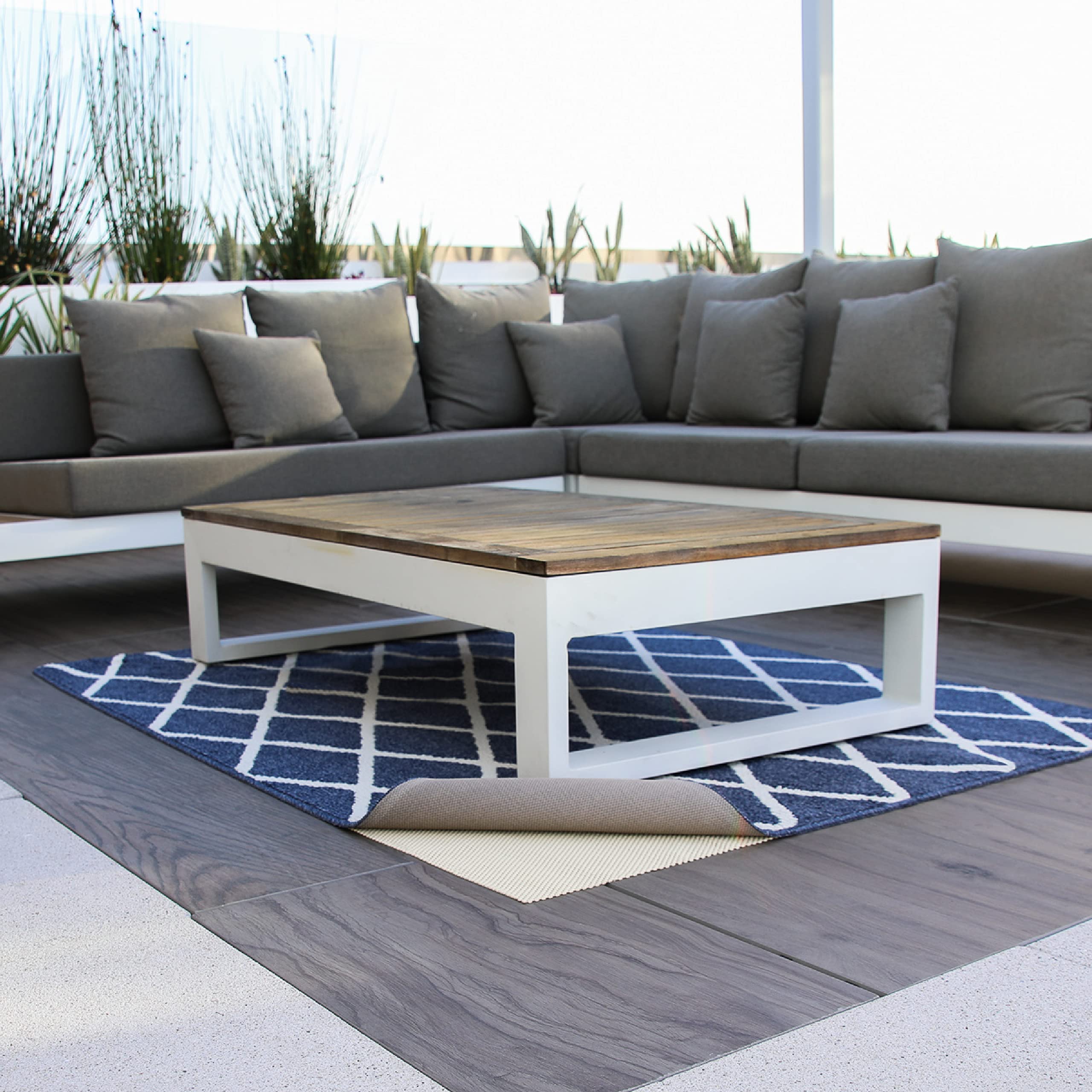 Slip-Stop Super Grip Non-Slip Rug Pad 9x12 ft - USA-Made Outdoor Rug Gripper for Hardwood Floors & Decks - Prevents Rugs from Sliding on Patio, Porch & High Traffic Areas