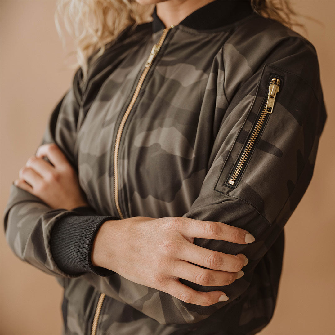 Men's Camo Bomber Jacket - Lightweight Waterproof Windbreaker for Outdoor Activities, Hunting & Casual Wear