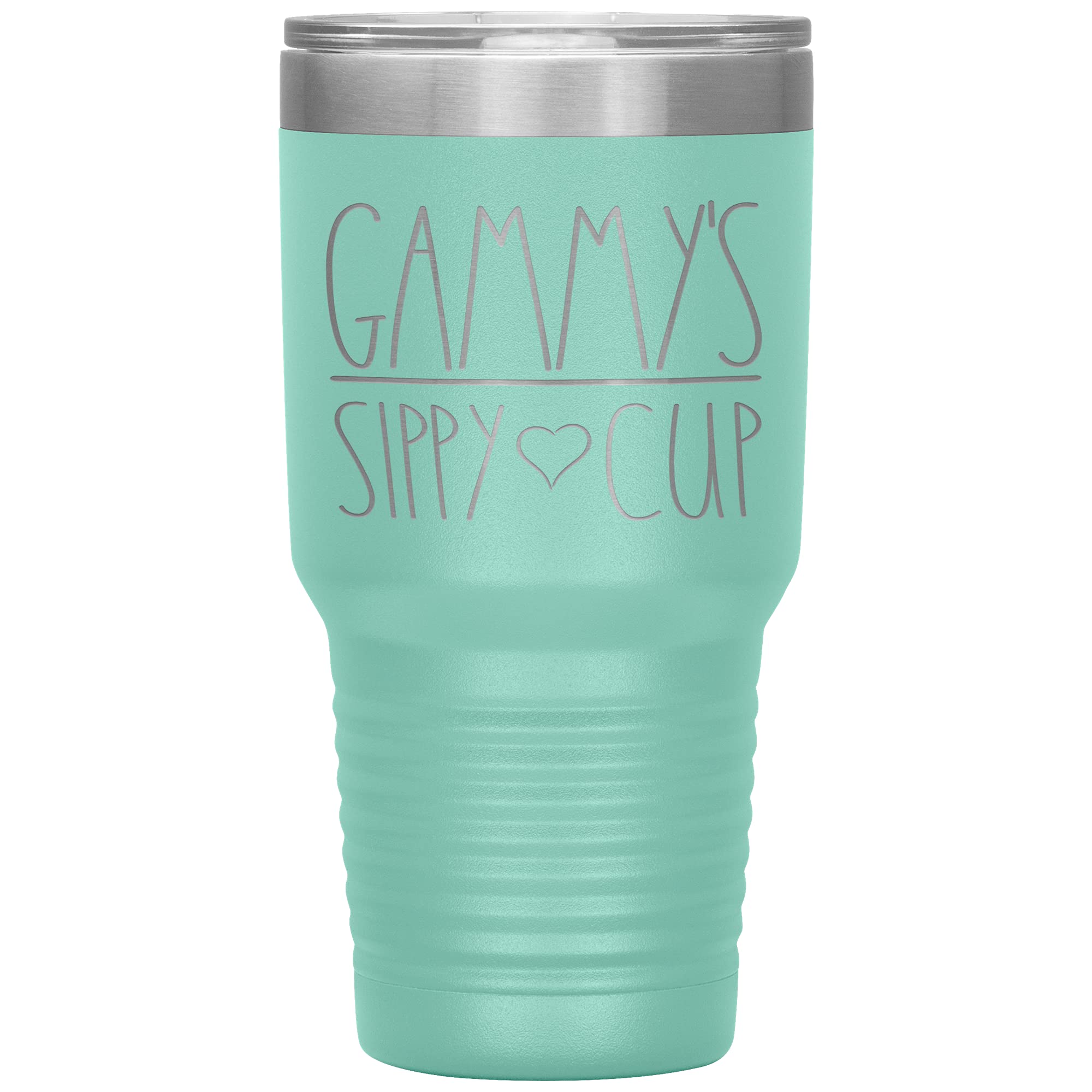 Gammy's Vacuum Insulated 30oz Sippy Cup Tumbler with Lid - Leak Proof Stainless Steel Travel Mug for Hot & Cold Drinks - Perfect Birthday Gift for Gammy in 12 Colors (Teal) - Great for Coffee, Tea, Water on the Go, Office or Home Use