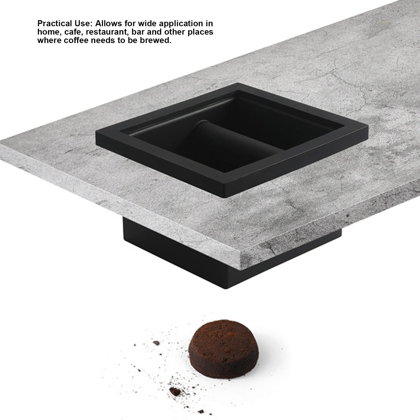 Stainless Steel Espresso Knock Box - Barista Coffee Grounds Bin with Flat Bottomless Design for Home, Office, Restaurant & Cafe Use | Durable Coffee Waste Disposal Tool for Professional & Home Brewing