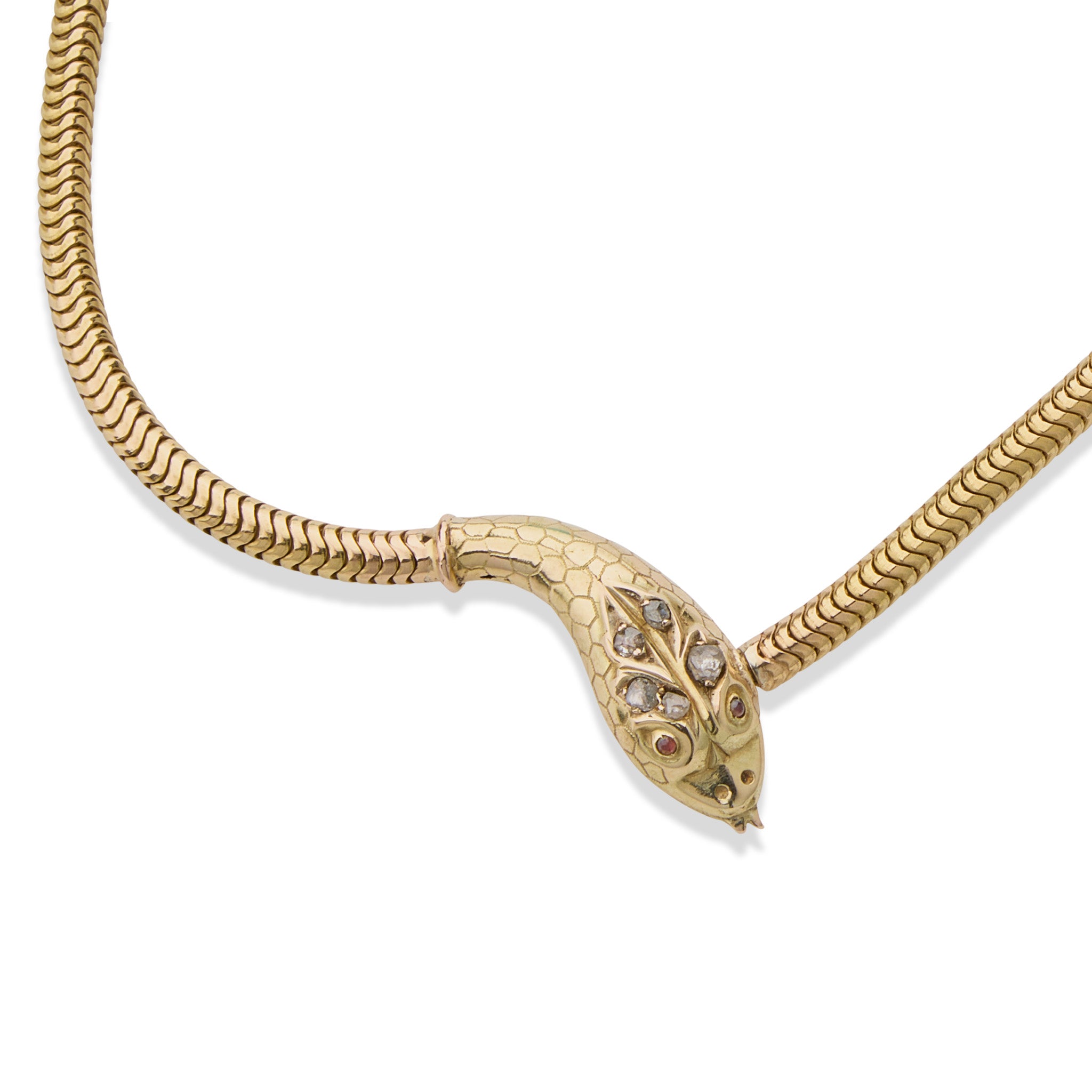 Vintage 18K Gold Snake Necklace for Women - Elegant Reptile Jewelry for Parties, Weddings & Special Occasions