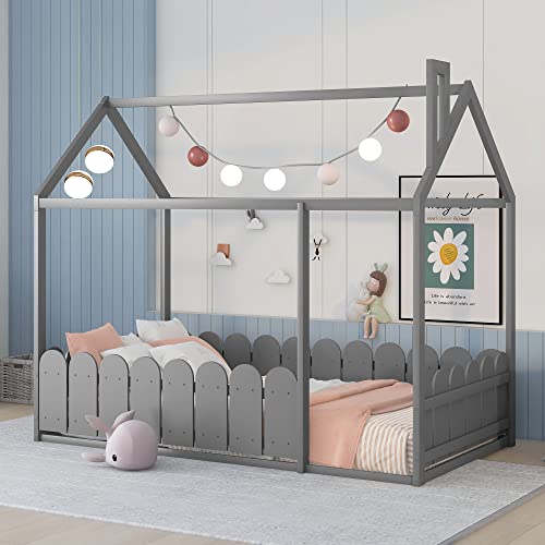Gray House Bed
