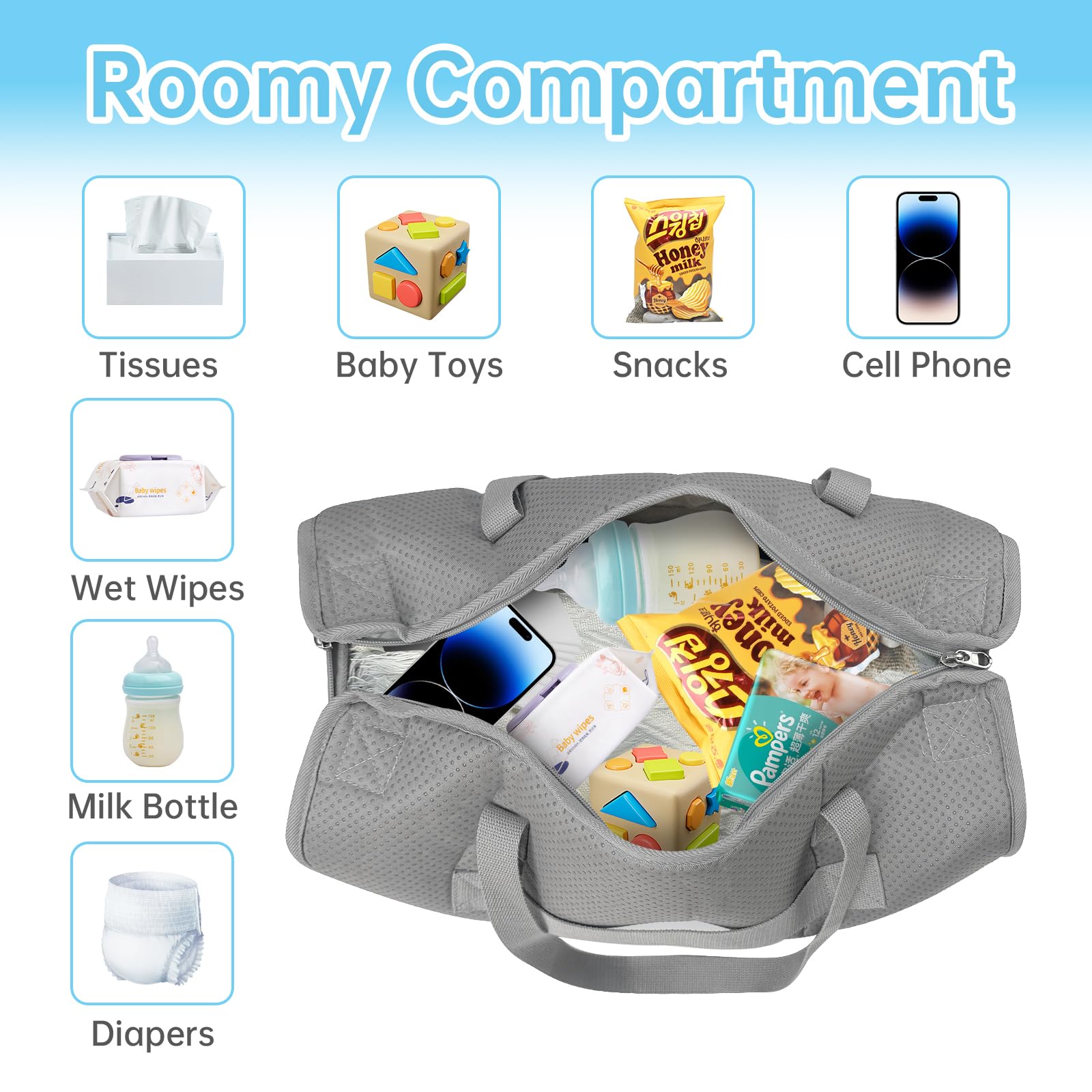 **2-in-1 Toddler Airplane Bed & Travel Bag – Portable Kids Plane Seat Extender & Baby Flight Essentials Footrest – Must-Have Carry-On Duffel for Women, Gym, Hospital & Weekender (Grey) – Perfect for Long Flights, Travel Comfort & On-the-Go Convenience**