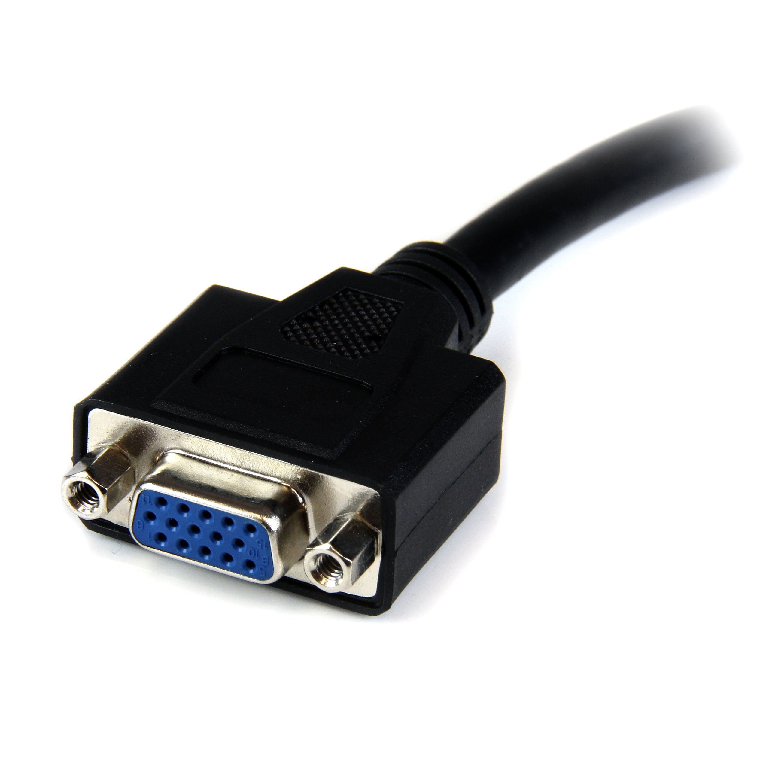 8in DVI to VGA Cable Adapter - DVI-I Male to VGA Female Converter Dongle for Monitor, Projector, HDTV (DVIVGAMF8IN) - Perfect for Office, Home Theater & Gaming Setup
