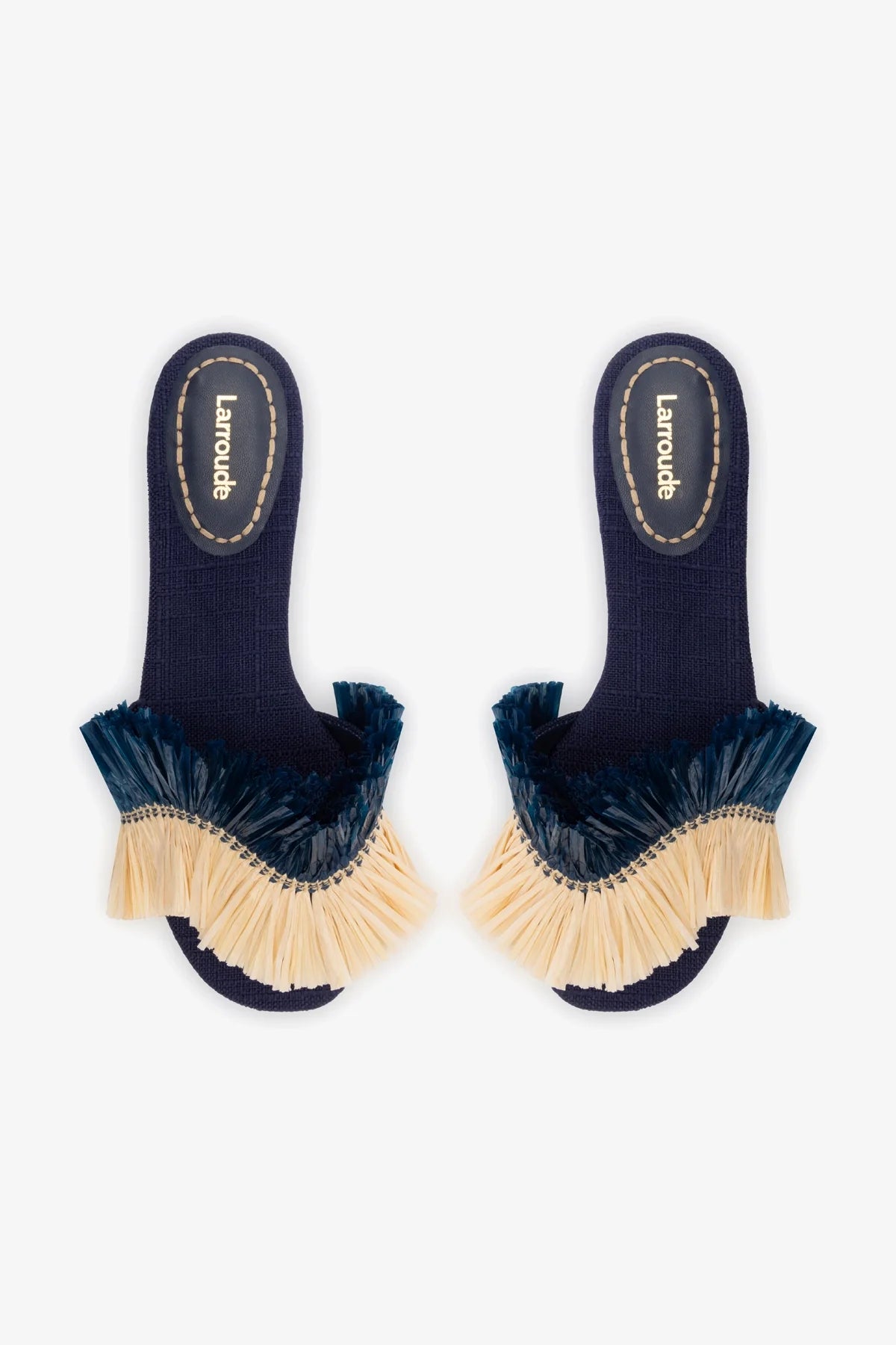 Navy Blue Ivy Fringe Flat Sandals for Women - Comfortable Summer Beach Shoes for Casual Outings and Vacations
