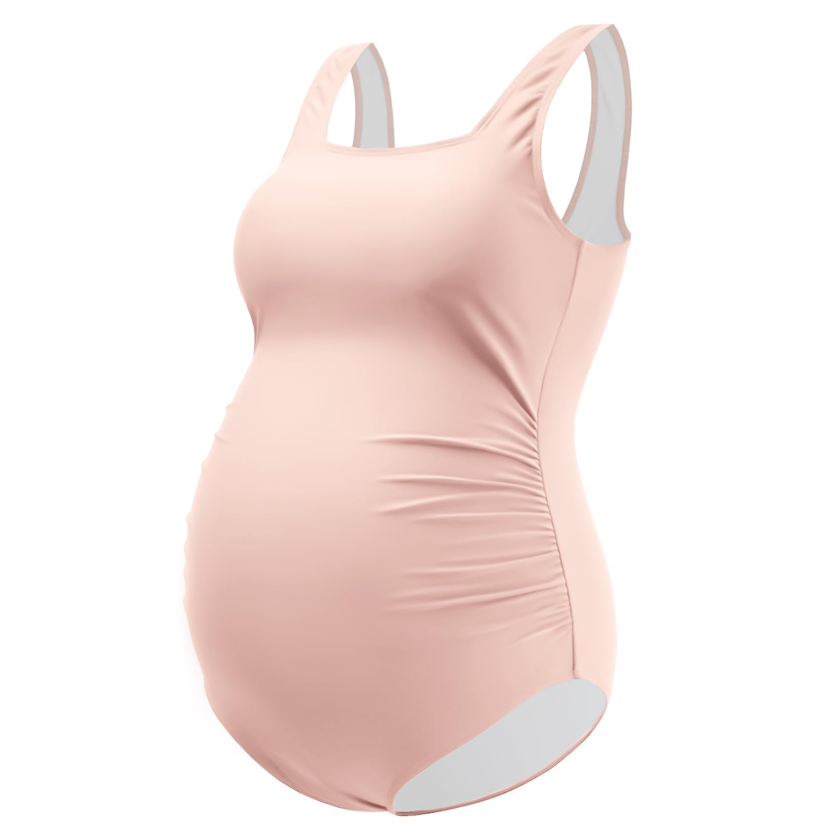 GINKANA Women's Maternity One Piece Swimsuits - Backless Monokini Swimwear with Square Neck for Pregnancy | Perfect for Beach Vacations, Pool Parties & Maternity Photos