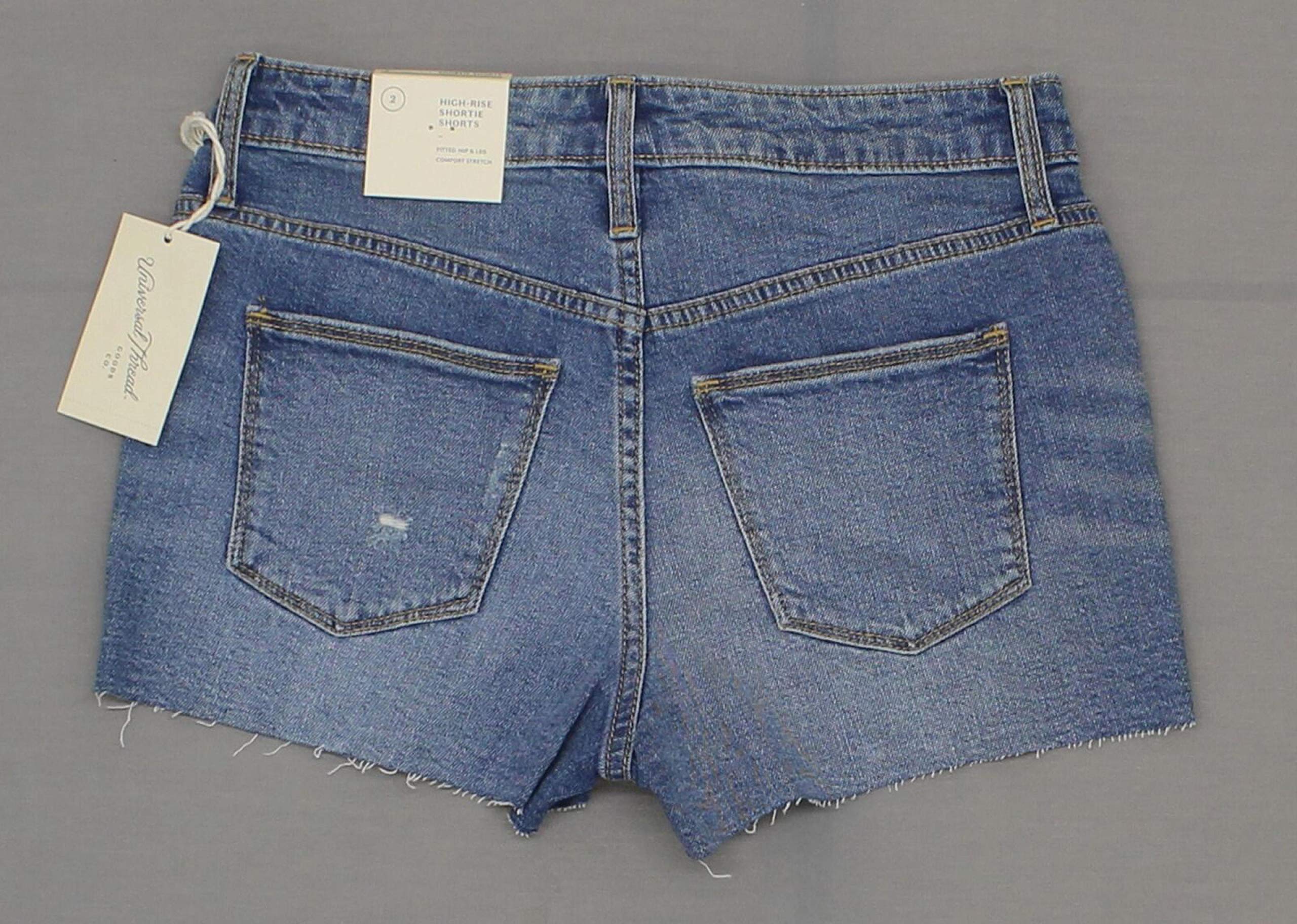 Universal Thread Women's High-Rise Raw Hem Jean Shorts - Size 10 Light Blue Denim Shorts for Summer | Casual Wear, Beach Outfits & Weekend Style