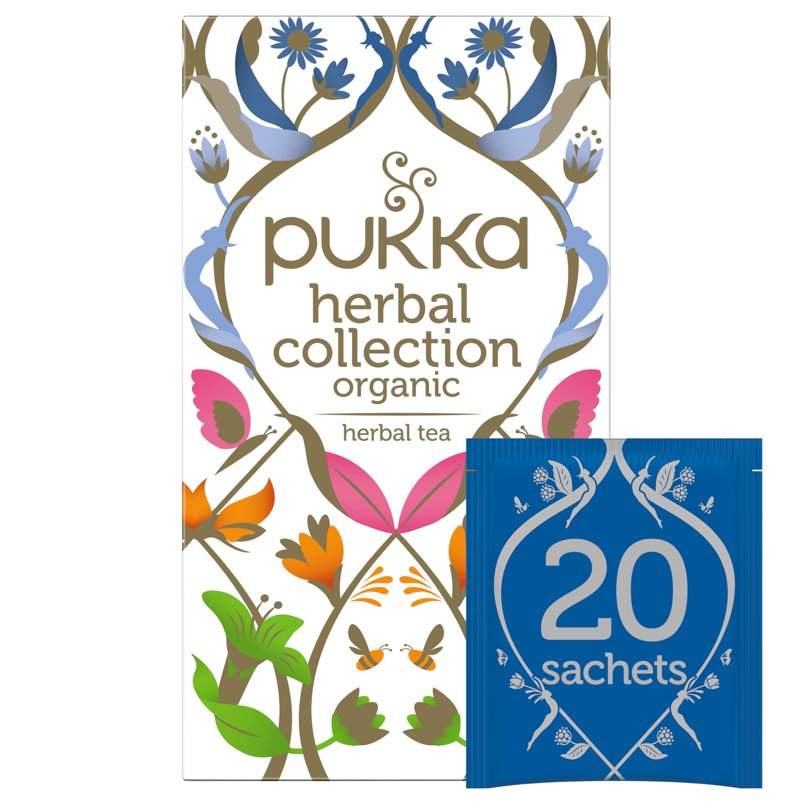Organic Pukka Herbal Tea Collection - 20 Tea Bags | Caffeine-Free Herbal Infusion for Relaxation & Wellness | Perfect for Evening Tea, Meditation & Stress Relief