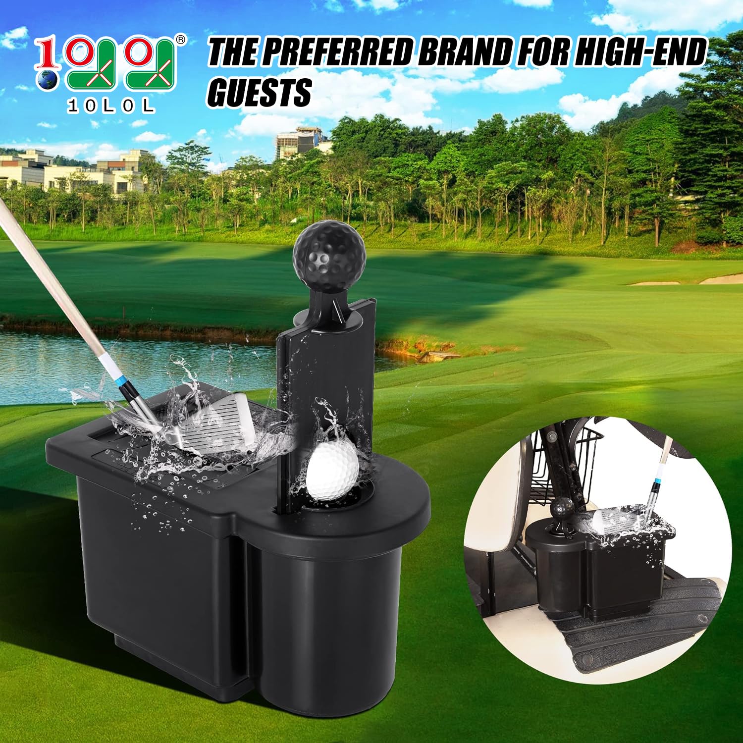 10L Golf Ball & Club Washer Bucket - Deep Cleaning for Golf Balls & Clubs, Compatible with EZGO, Club Car & Most Golf Carts - Perfect for Driving Range, Home Practice & Course Maintenance