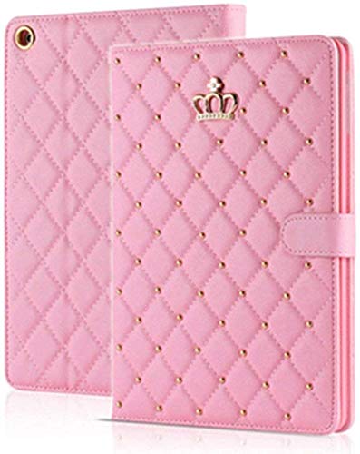 **Elegant Pink PU Leather Case for iPad 9.7 Inch (6th/5th Gen 2018/2017, iPad Air 2/Air) - Bling Diamond Design, Auto Sleep/Wake, Shockproof Folio Stand Cover - Perfect for Work, School & Travel**