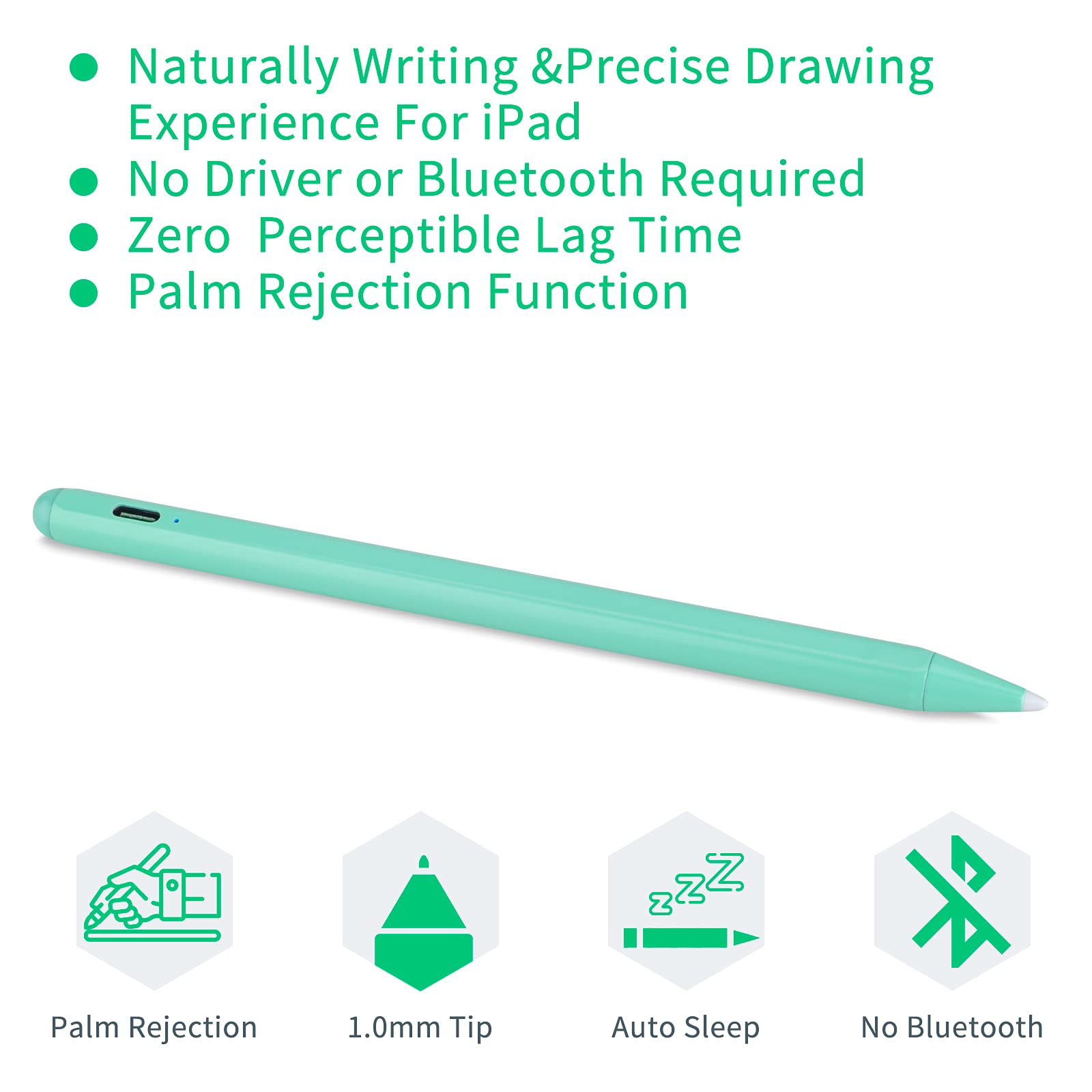 Apple Pencil (2nd Generation) - Green Stylus for iPad Air 5, iPad Pro & iPad Mini - Perfect for Drawing, Note-Taking & Creative Work