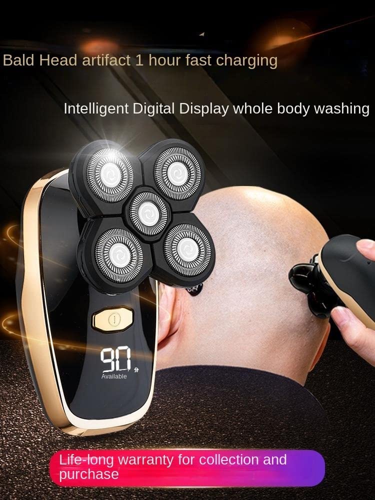 5-in-1 Rechargeable Electric Razor for Men - Wet/Dry Shaver with Digital Display, Beard Trimmer & Body Groomer | Perfect for Travel, Home & Gym Use