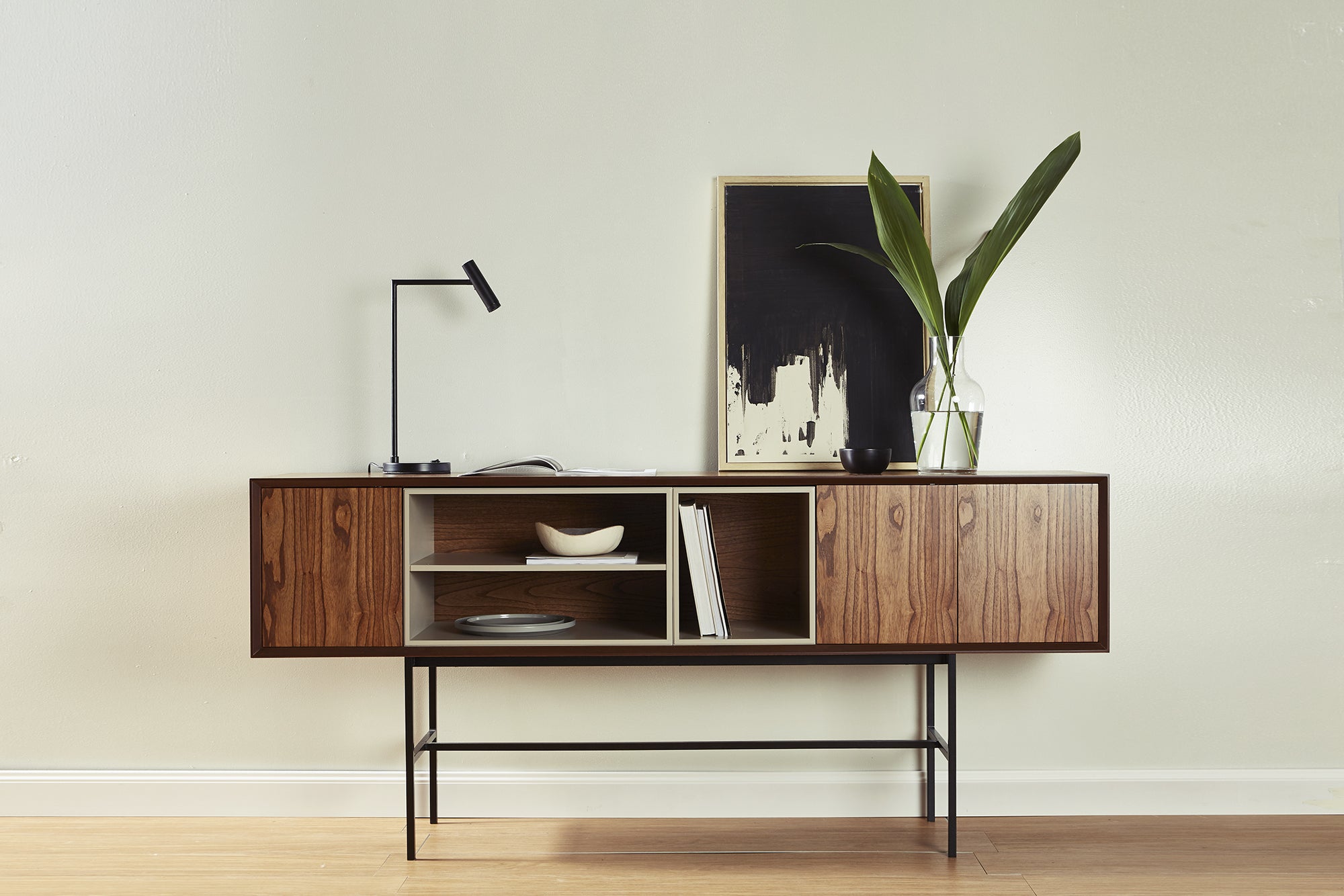 Modern Barcelona TV Stand - Stylish Entertainment Center for Living Room, Bedroom & Home Theater - Solid Wood Media Console with Storage Shelves