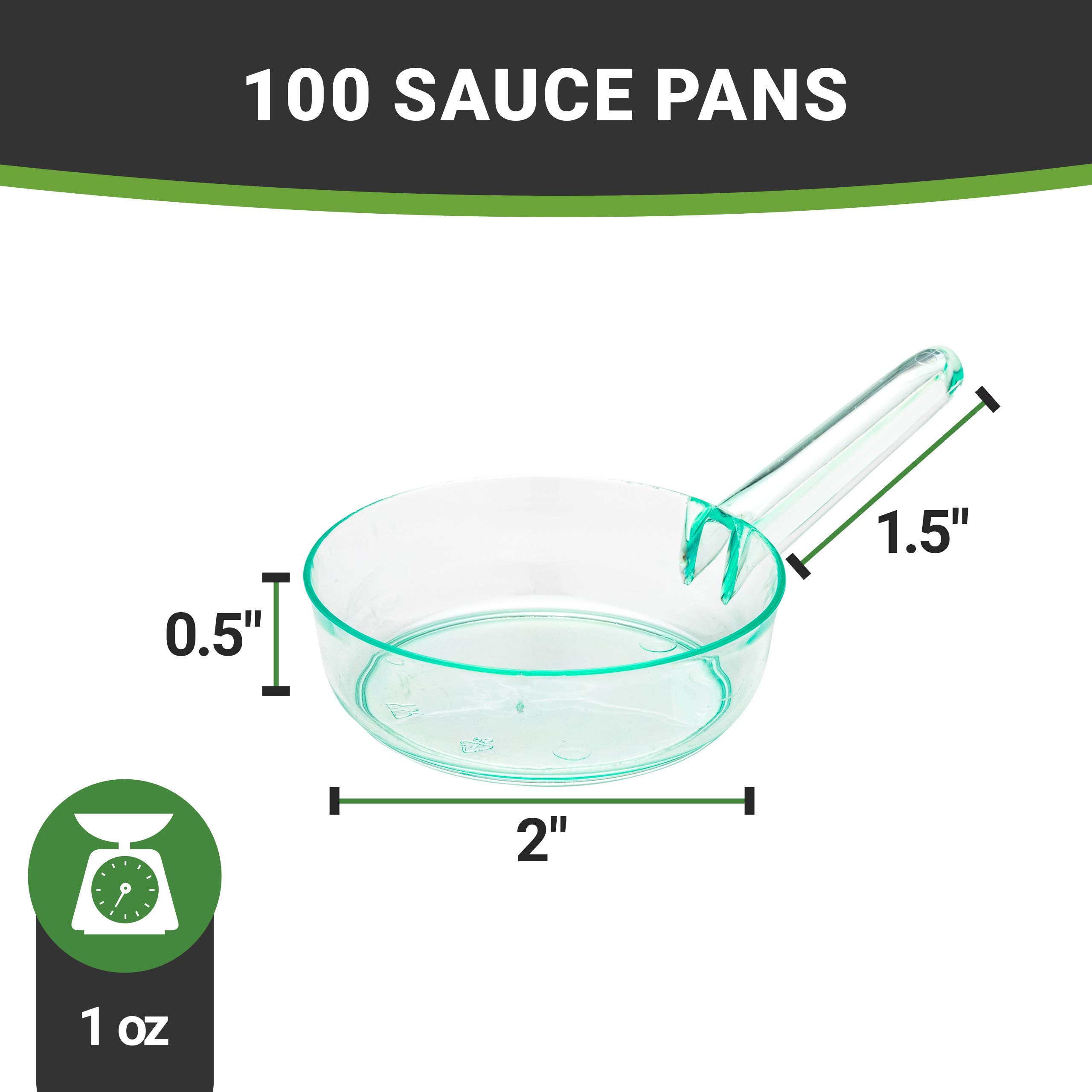 1oz Disposable Dessert Cups - Mini Sauce Dishes for Parties, Catering & Sampling | Seagreen Plastic Appetizer Plates