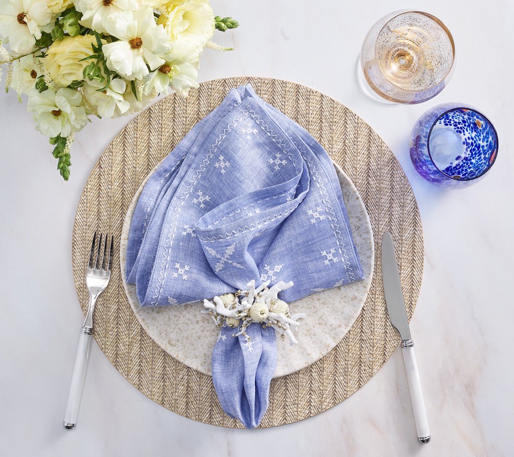 Premium Herringbone Pattern Placemats Set of 4 - Waterproof & Heat Resistant Table Mats for Dining, Kitchen, and Holiday Decor