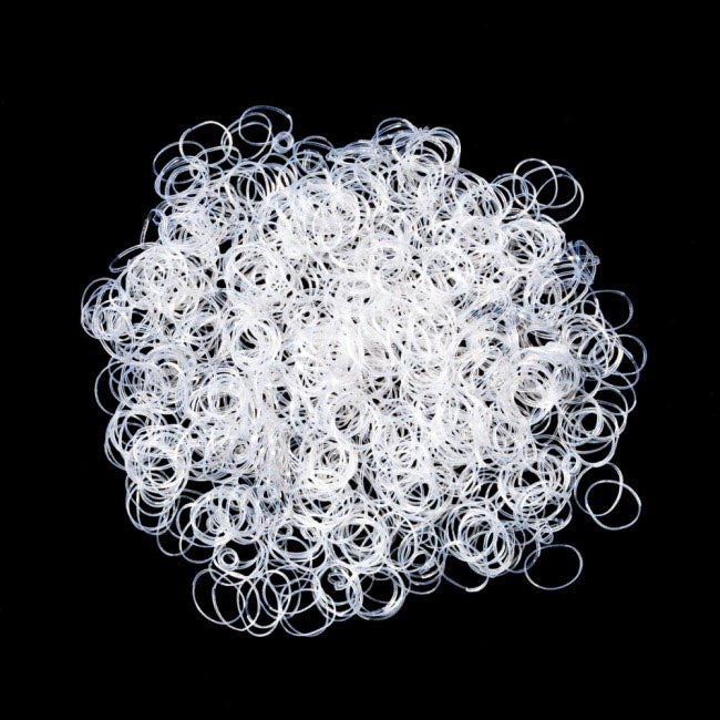 500 Pack Clear and Sparkle Rubber Bands for Office, School, Crafts, Hair Ties, DIY Projects - Strong Elastic Bands for Organizing, Bundling, and Securing Items