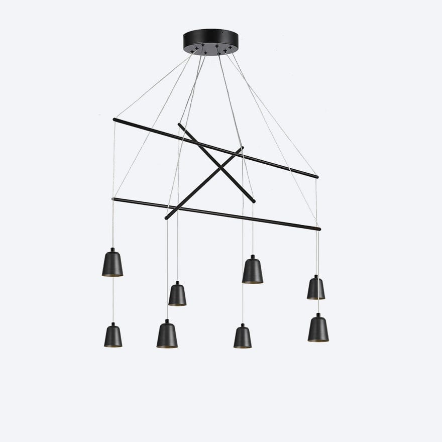 ZORO Multi 8 LED Pendant Light with Yosh Shade - Dimmable Modern Lighting for Kitchen Island, Dining Room & Bedroom Decor