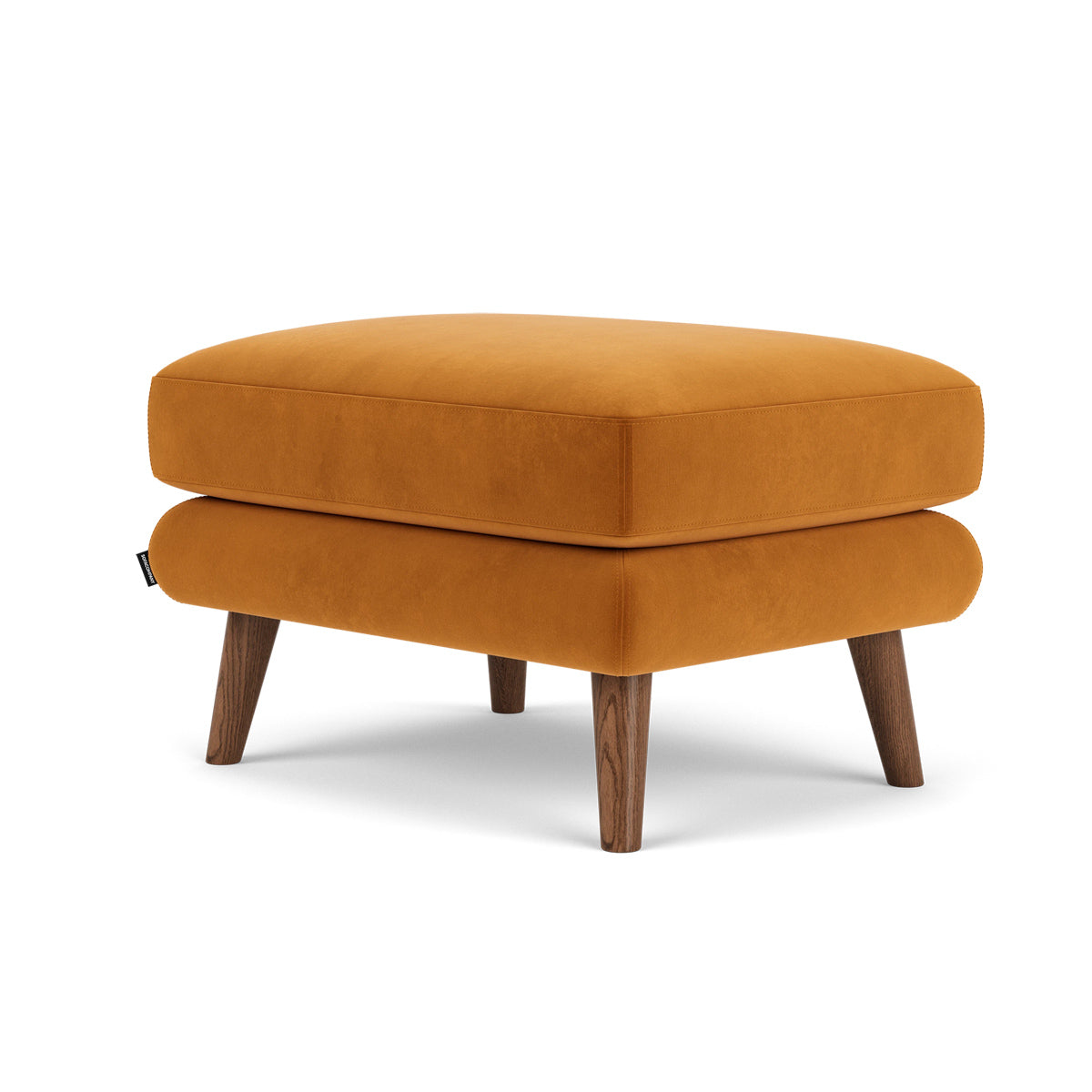 Luxury George Velvet Ottoman - Soft Tufted Footstool, Padded Seat & Sturdy Wooden Legs - Perfect for Living Room, Bedroom or Nursery Decor