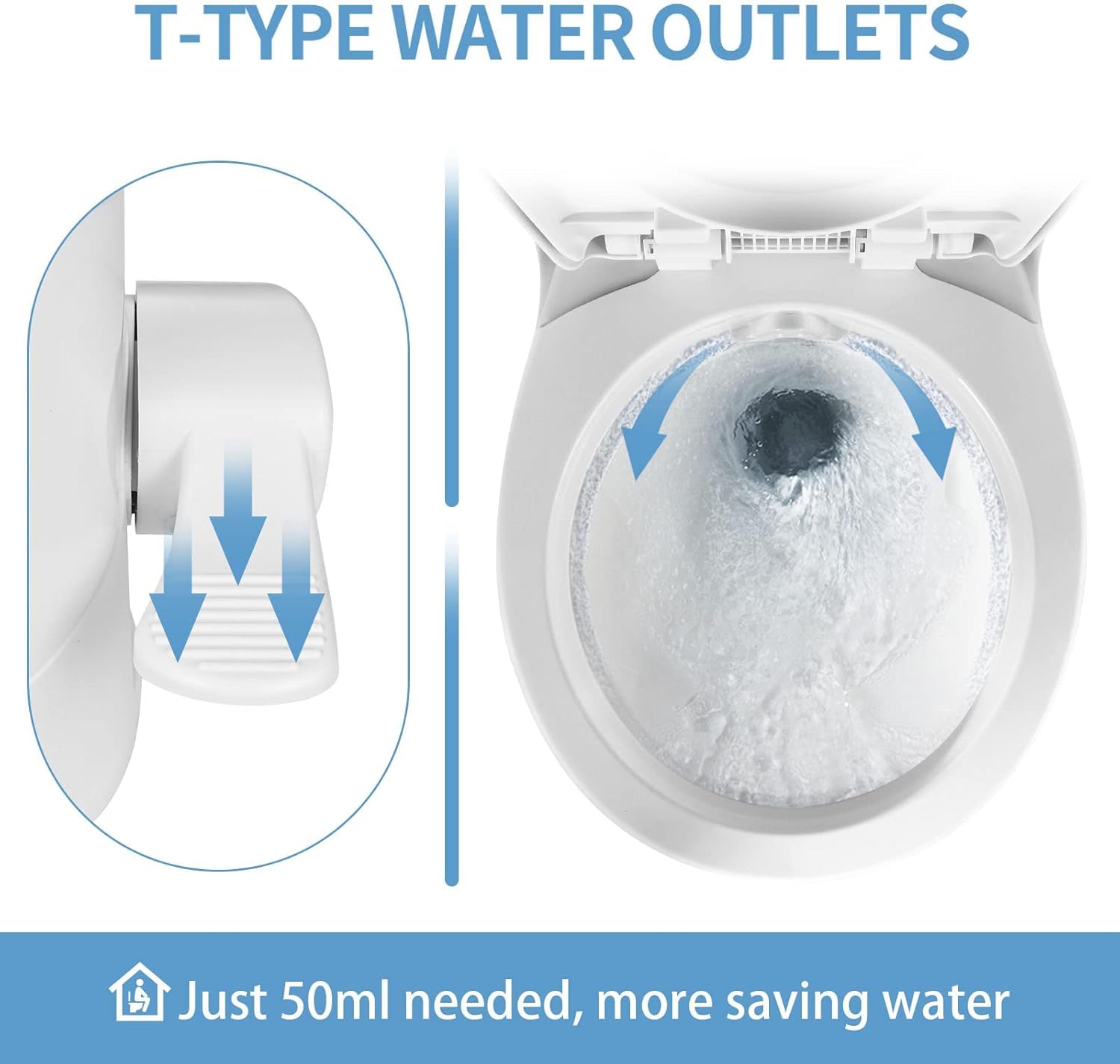 YITAHOME RV Toilet with Foot Pedal Flush - Low Profile Gravity Camper Toilet for Motorhome, Caravan & Travel Trailers - Compact & Lightweight Design - Ideal for Road Trips & Outdoor Adventures - White