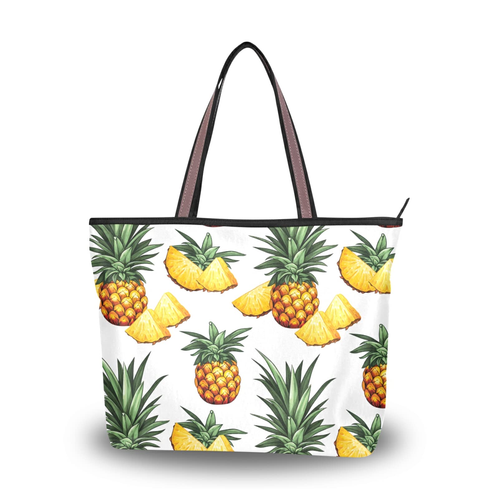 Stylish Pineapple Print Tote Bag for Women - Reusable Shoulder Bag, Beach Bag & Travel Handbag - Perfect for Summer Outings, Beach Trips & Shopping