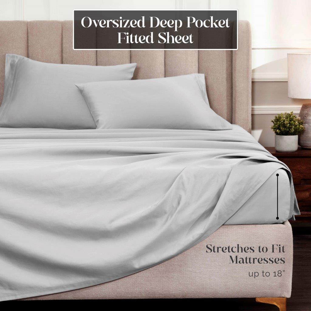 Premium 1500 Thread Count Egyptian Cotton Sheet Set - Eco-Friendly, Breathable & Hypoallergenic - Perfect for Luxury Bedding & Hot Sleepers