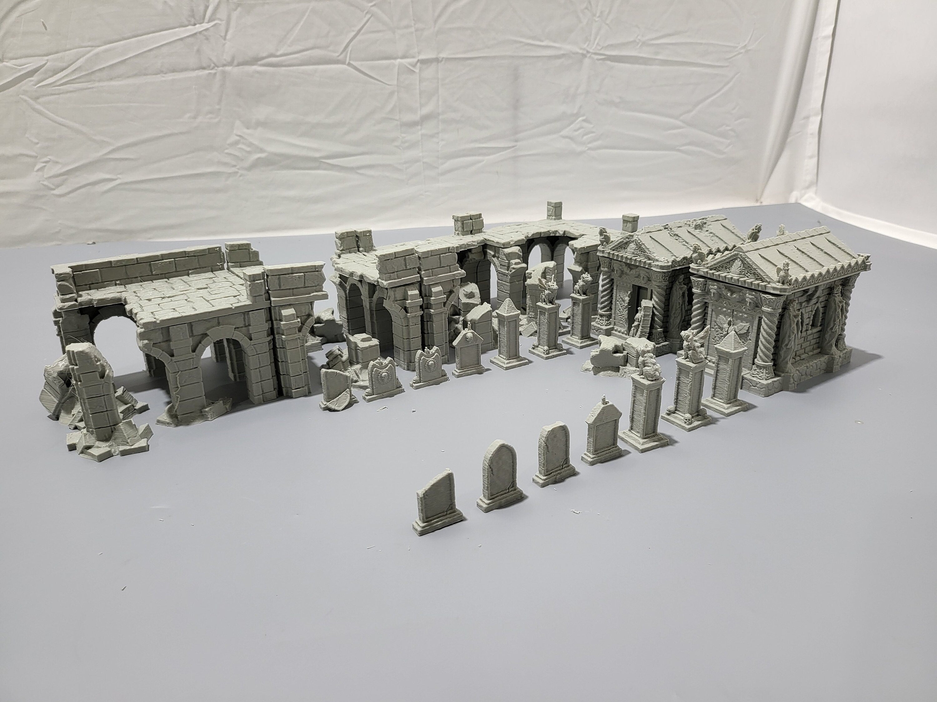 Walkway Ruins, Tombs & Tombstone Bundle - Premium Tabletop Terrain Set for RPG Miniature Scenery | Perfect for Dungeons & Dragons, Warhammer & Fantasy Wargaming Battlemaps