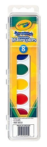 Crayola Washable Watercolor Paints - 8 Vibrant Primary Colors, Non-Toxic & Safe for Kids (Pack of 6) - Perfect for School Projects, Art Classes & Creative Home Activities
