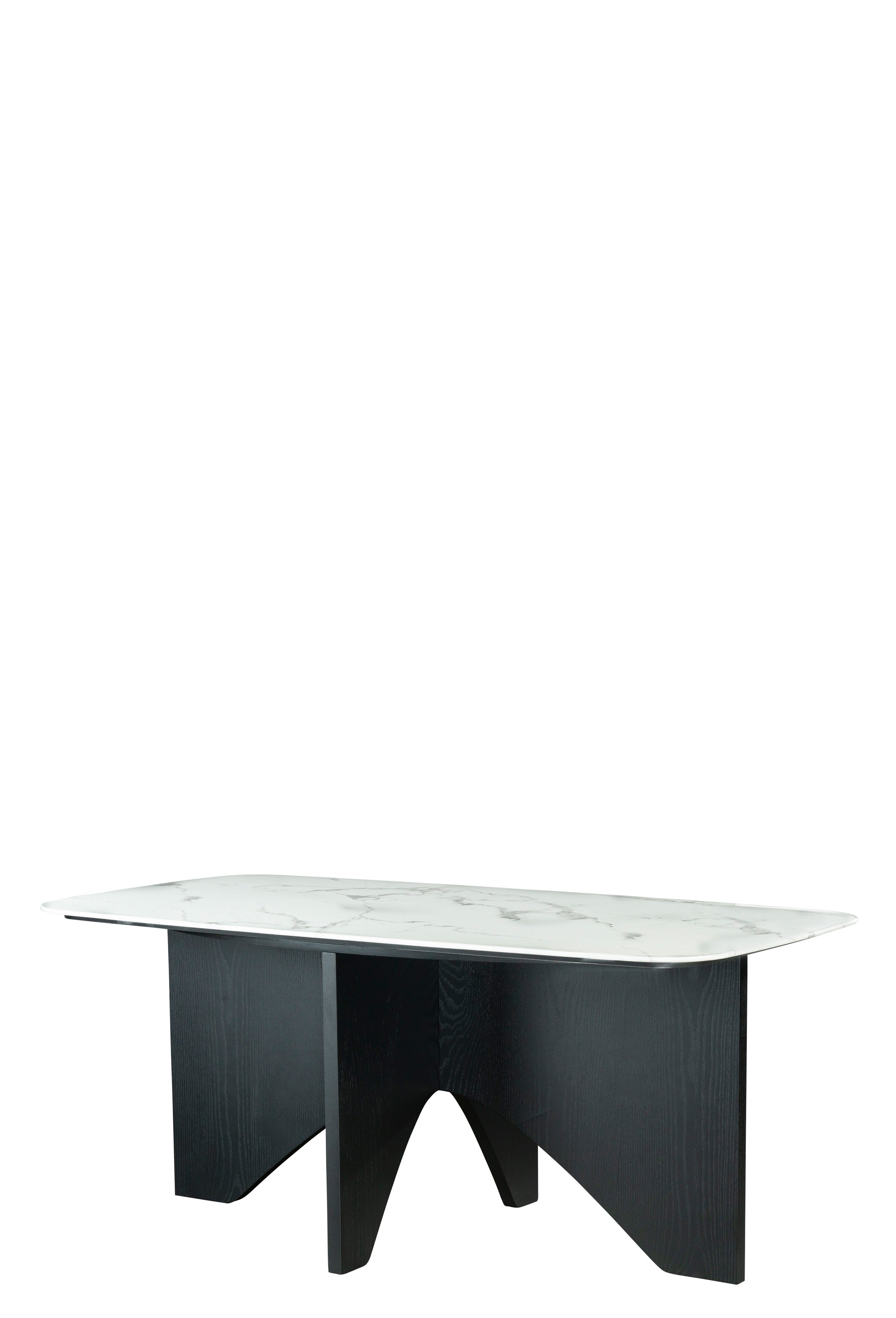 Finneas Modern Rectangular Dining Table - Black & White Finish - Perfect for Small Spaces, Apartments & Contemporary Dining Rooms