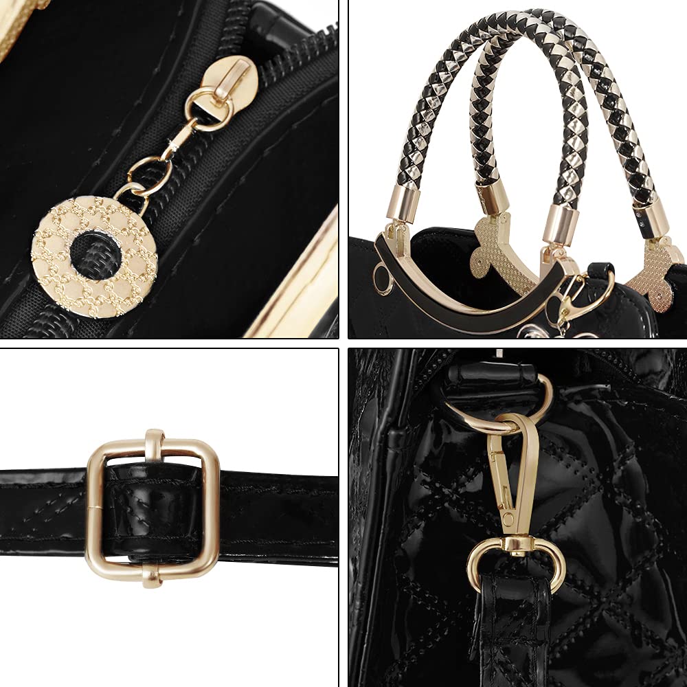 Shiny Patent Leather Women's Handbags - TIBES Fashion Top Handle Satchel Purse & Crossbody Shoulder Bag for Work, Party & Daily Use