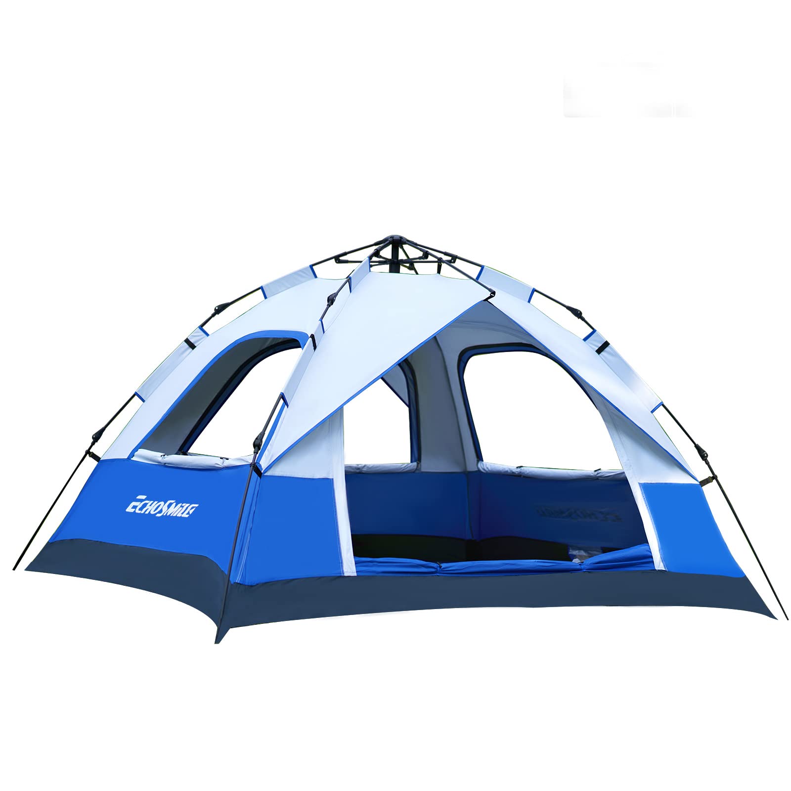 Echosmile Instant Pop-Up Camping Tent - 4 Person Waterproof Dome Tent for Family Outdoor Adventures | Automatic Setup, Windproof & Portable Backpacking Tent | Perfect for Hiking, Beach Trips & Music Festivals