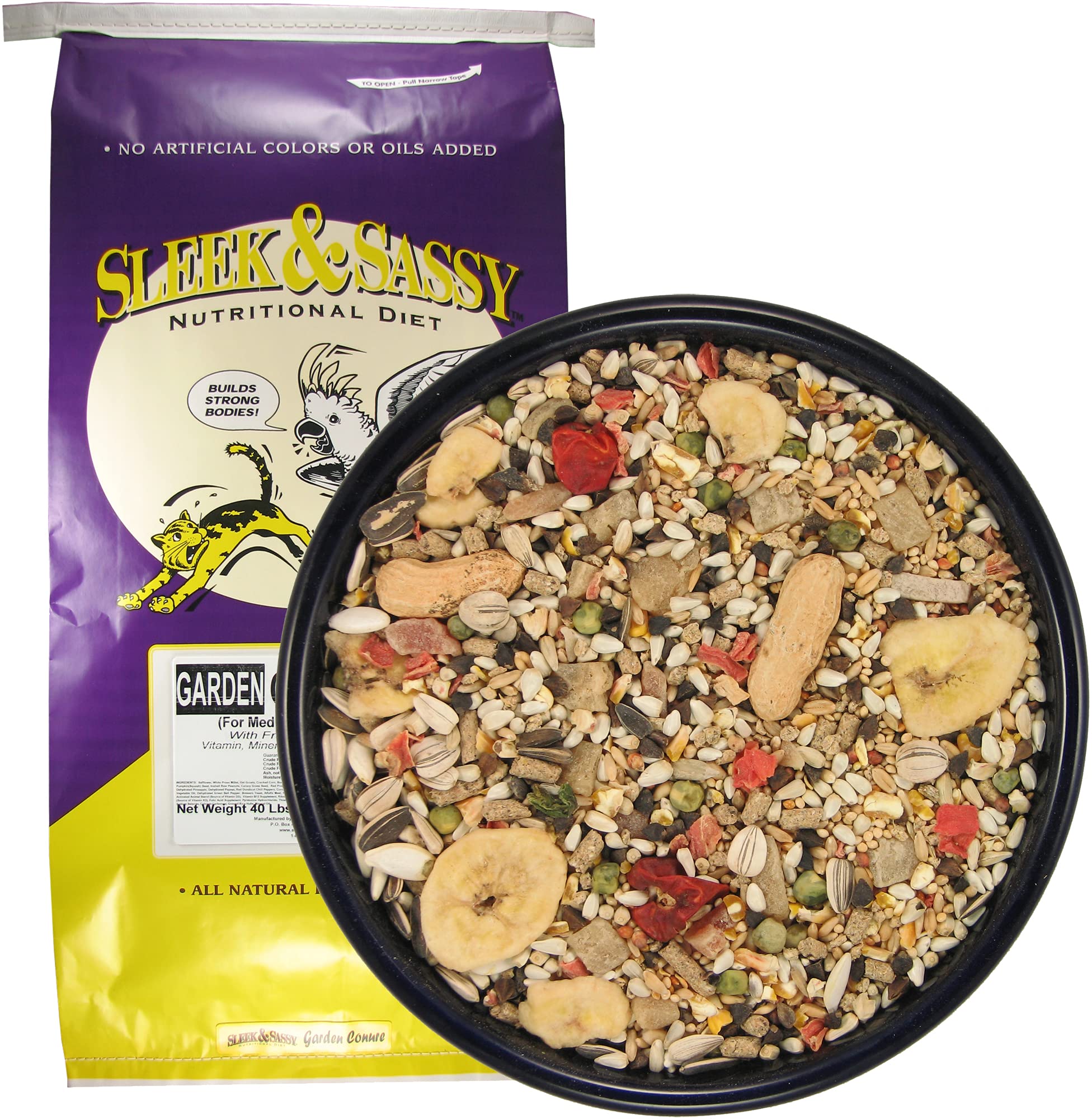 Premium Garden Conure Parrot Food - 40 lbs Bag | Nutrient-Rich Blend for Healthy Feathers & Energy | Perfect for Daily Feeding & Training Rewards