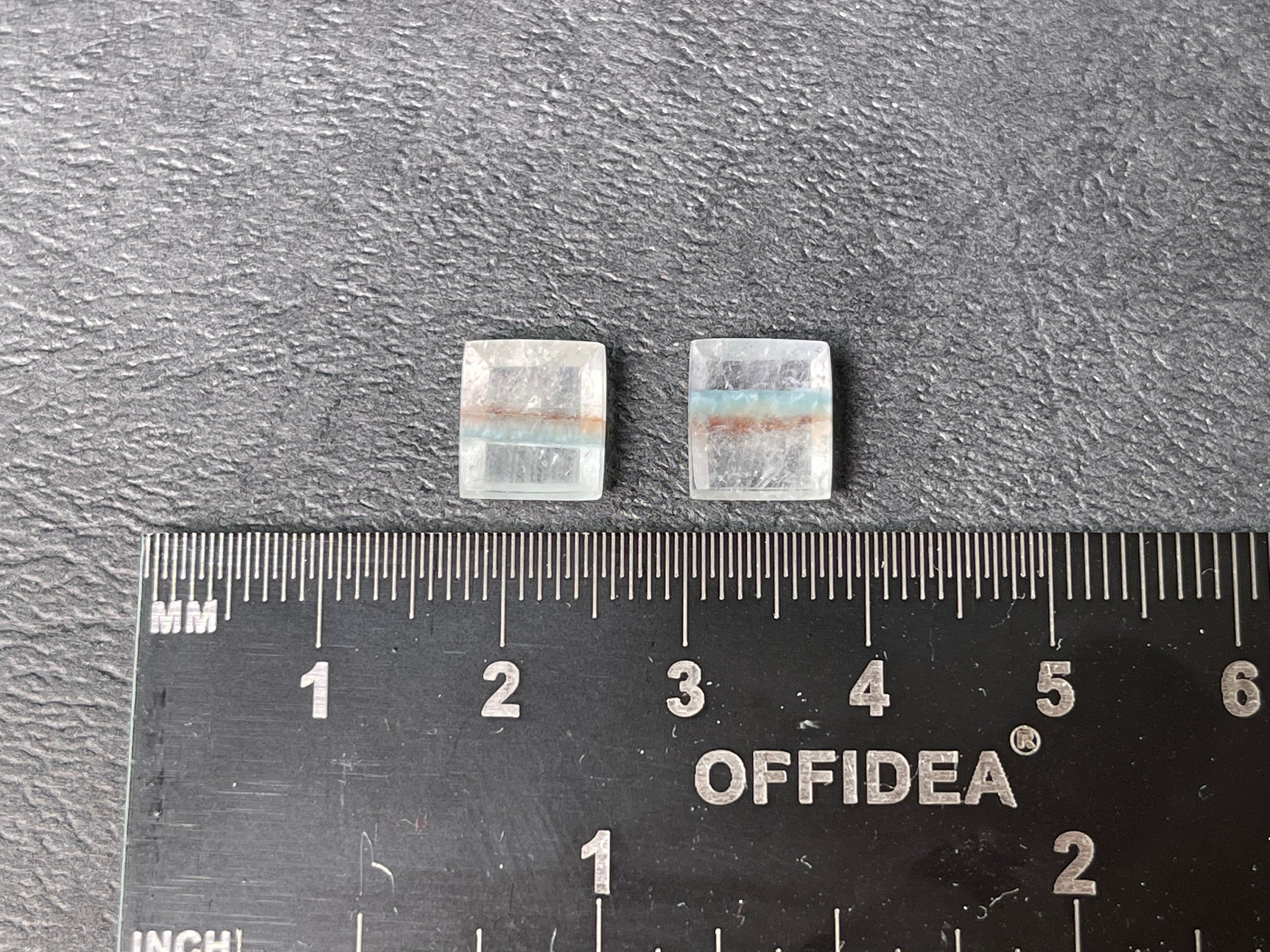 GILALITE Cabochons - Medusa Paraiba Quartz Striped Rectangle Gemstones for Jewelry Making (43825) | DIY Beading, Pendants & Crafting Supplies