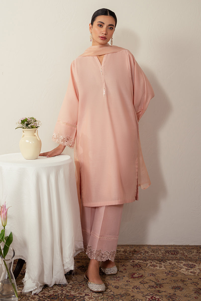 Botanical Blush 2-Piece Set (Shirt & Dupatta) - Elegant Women's Ethnic Wear for Festivals, Weddings & Special Occasions
