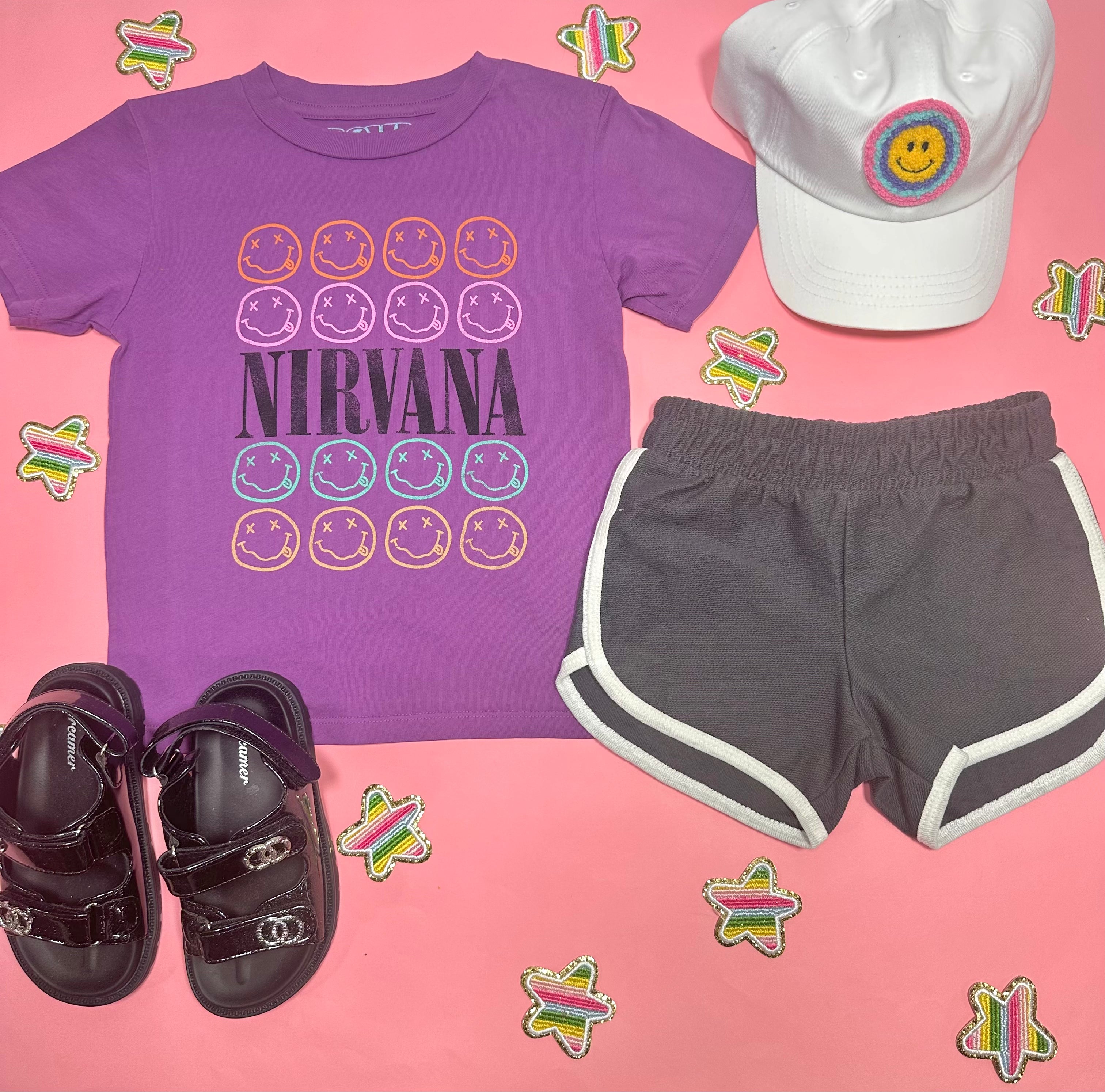 Nirvana Smiley Face T-Shirt - Vintage Grunge Band Tee for Men & Women - Perfect for Concerts, Casual Wear & 90s Retro Fashion