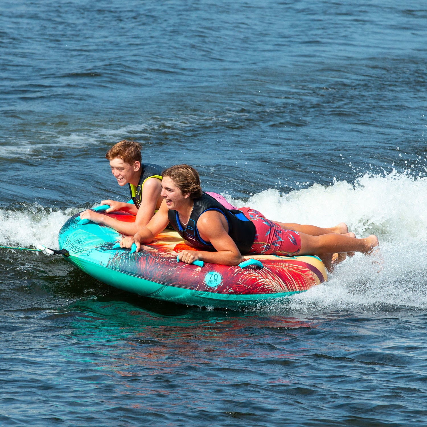 O'Brien Super Screamer Paradise Towable Tube for 2 Riders - High-Speed Water Sports Inflatable for Lakes & Beaches - Perfect for Summer Fun with Friends & Family