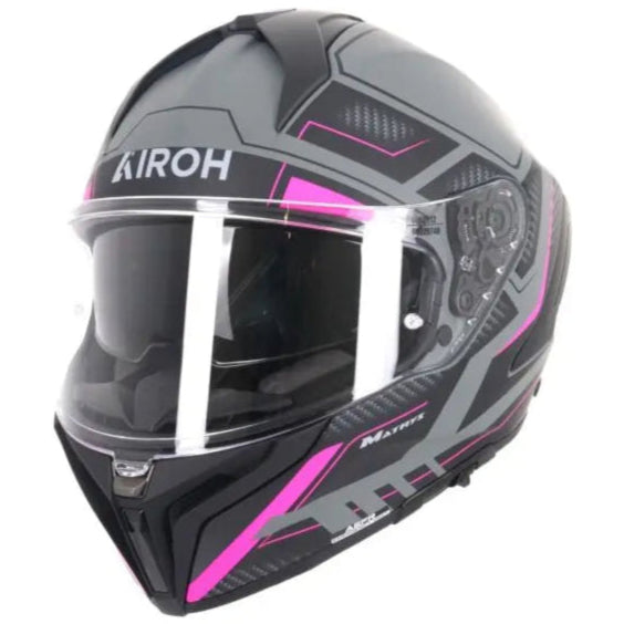 Airoh Matryx Rocket Matt Pink Motorcycle Helmet - Lightweight, DOT & ECE Certified for Men & Women - Perfect for Street Biking, Racing & Urban Commuting