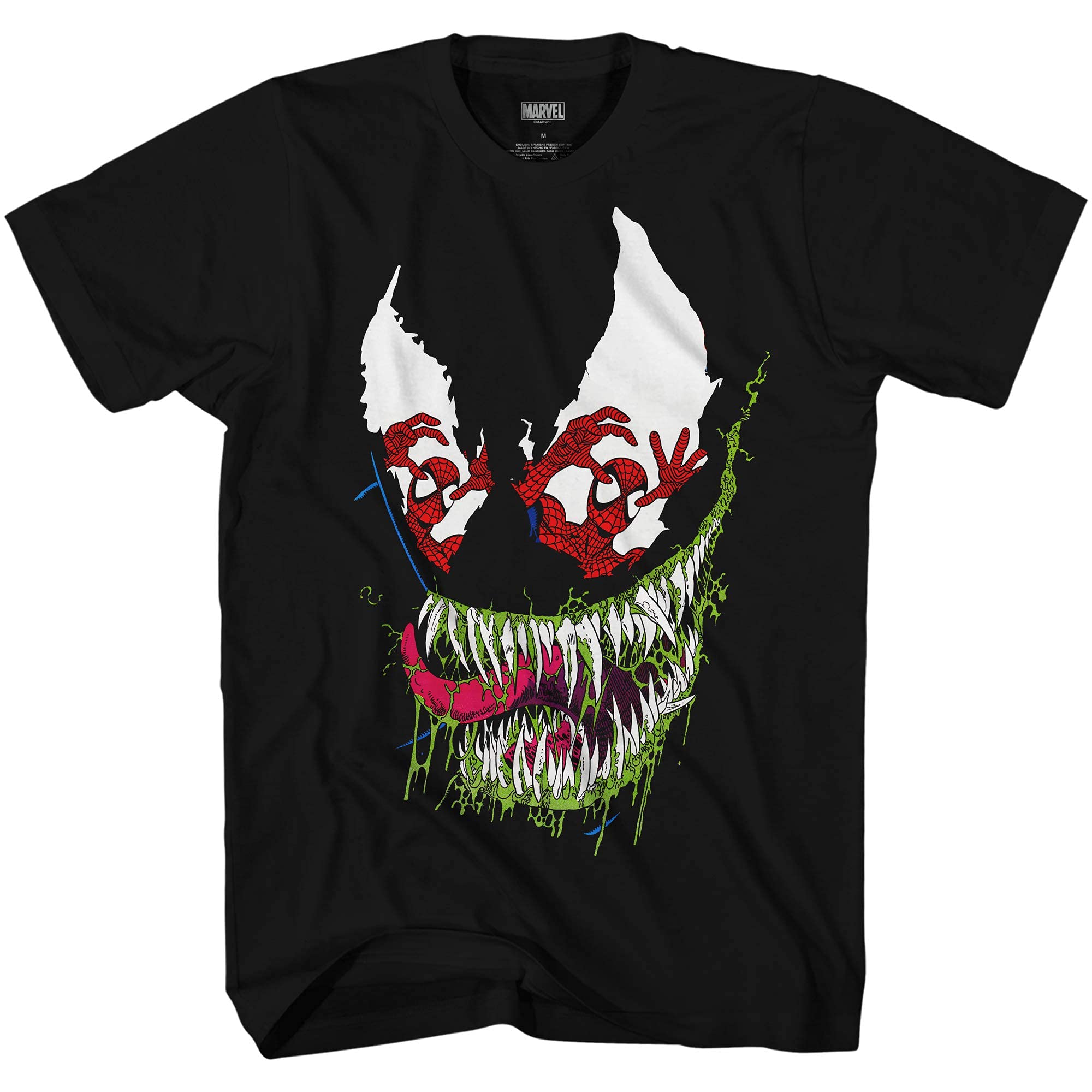 Marvel Graphic Tees for Men - Spider-Man & Venom Reflections T-Shirts | Superhero Cotton Shirts for Casual Wear & Comic Con