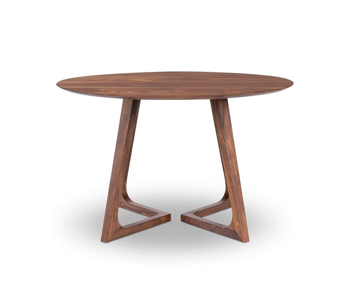 Modern Round Dining Table for 4-6 People - Solid Wood Kitchen Table with Tempered Glass Top - Perfect for Small Spaces, Breakfast Nook, and Apartment Dining Areas
