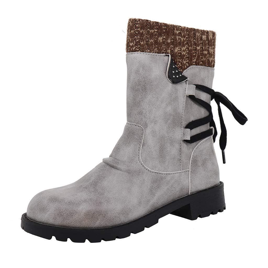 Vedolay Women's Winter Boots - Fashion Casual Vintage High-Top Short Ankle Boots with Zipper, Flat Shoes for Women | Perfect for Cold Weather, Daily Wear & Outfit Styling
