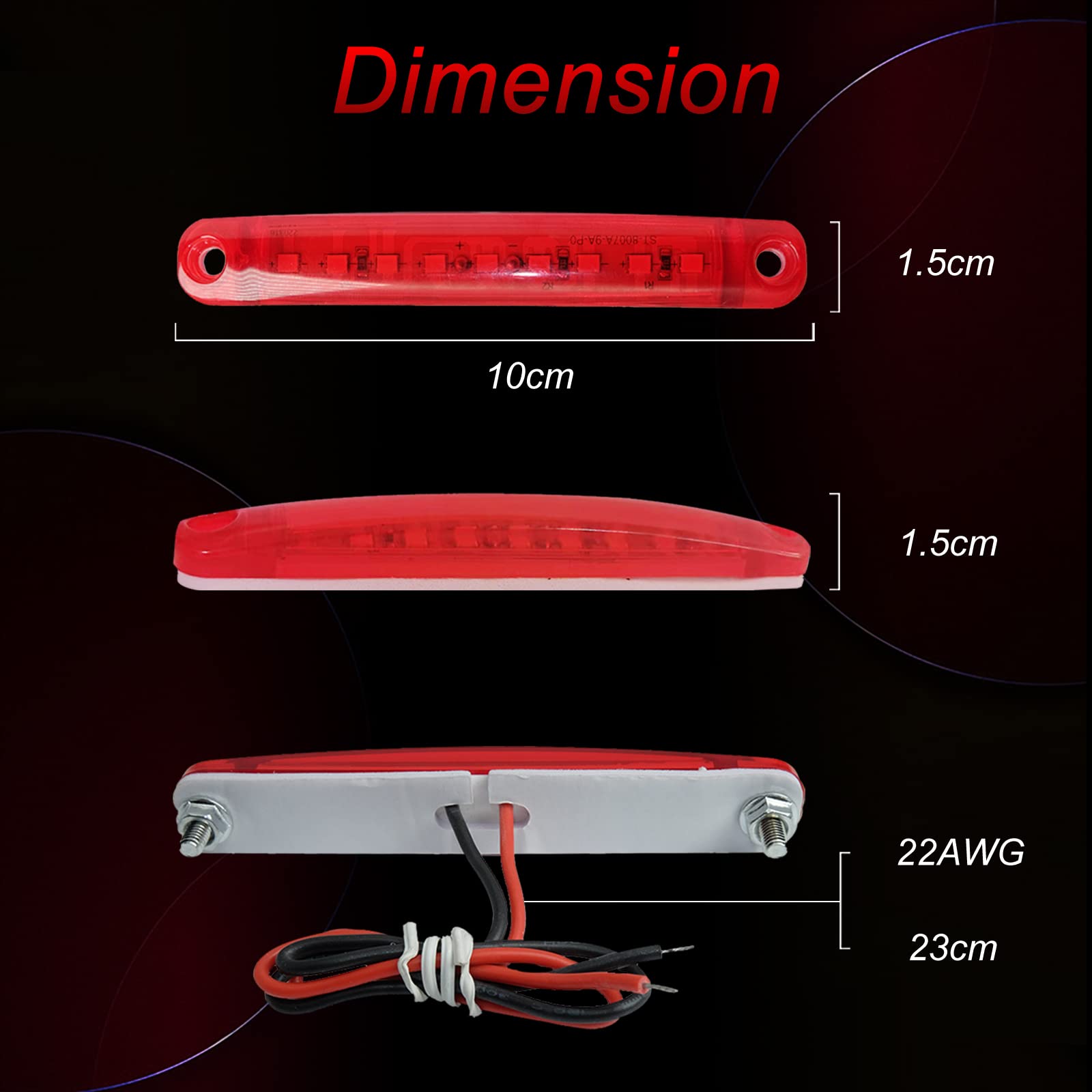 8Pcs Marine LED Boat Navigation Lights - Red & Green for Yachts & Fishing Boats