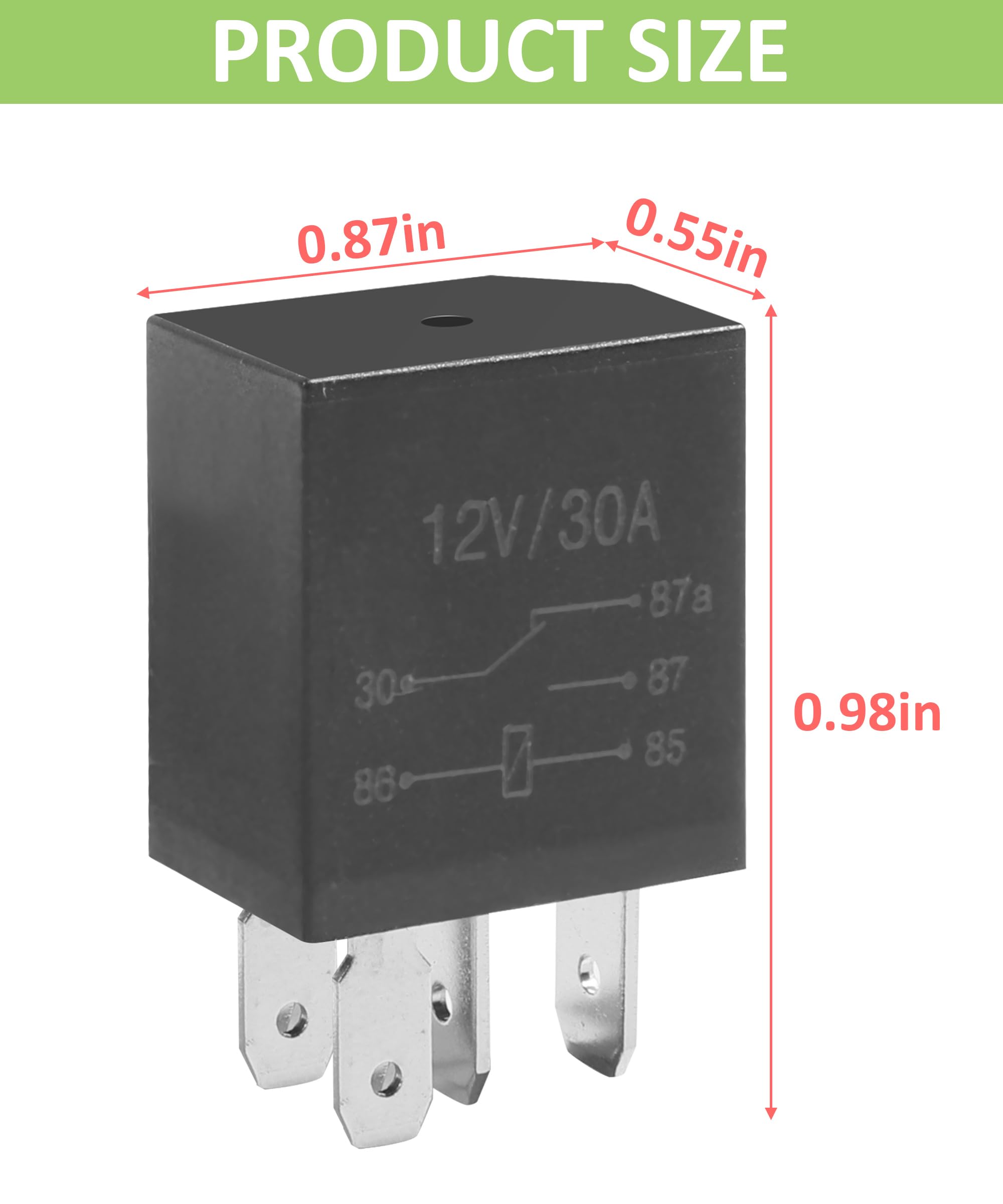 RACOONA 12V 30A Waterproof Car Relay - Heavy Duty 4 Pin Automotive Relay for Tail Lights & Engine Compartment