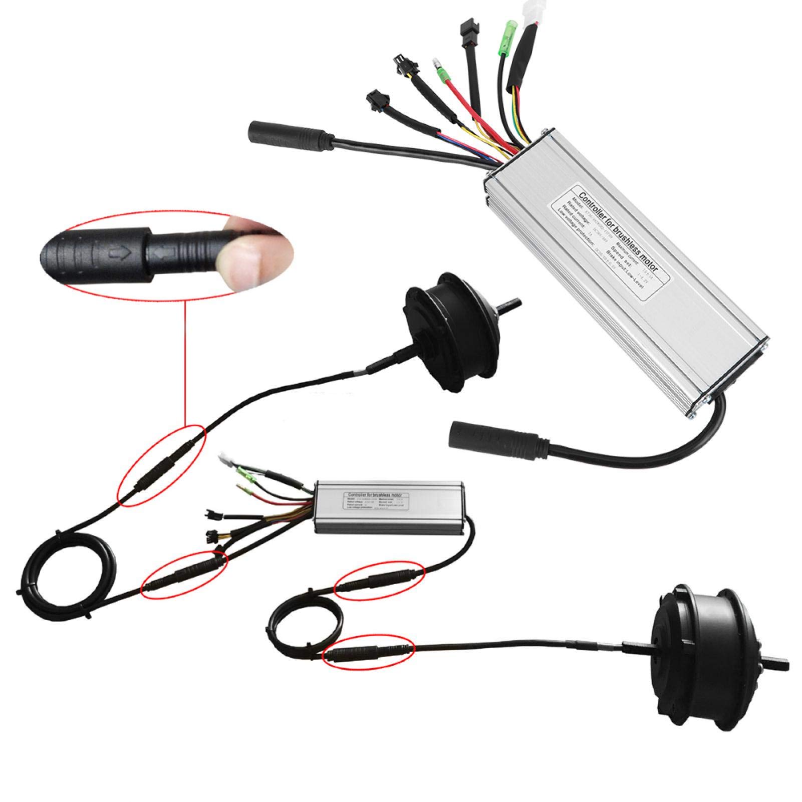 Shanrya 15A Electric Bike Controller - Durable Double-Drive E-Bicycle Motor Controller for Long Life Performance | Perfect for E-Bike Upgrades & DIY Electric Bike Conversions
