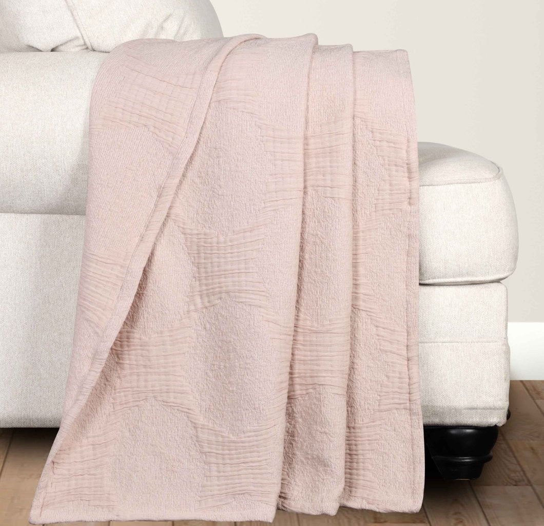 Tanta Cotton Medium Weight Crinkle Woven Coverlet - Soft & Breathable Bedspread for All Seasons | Perfect for Bedroom Decor, Guest Rooms & Cozy Home Styling