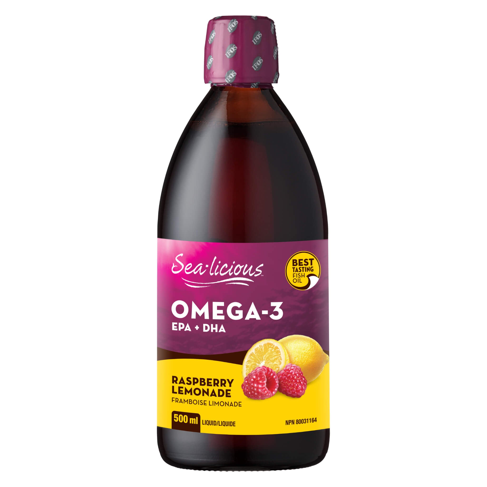Premium Omega 3 EPA & DHA Fish Oil Supplement - Raspberry Lemonade Flavor, 500mL Bottle for Heart, Brain & Joint Health - Perfect for Daily Wellness & Active Lifestyle