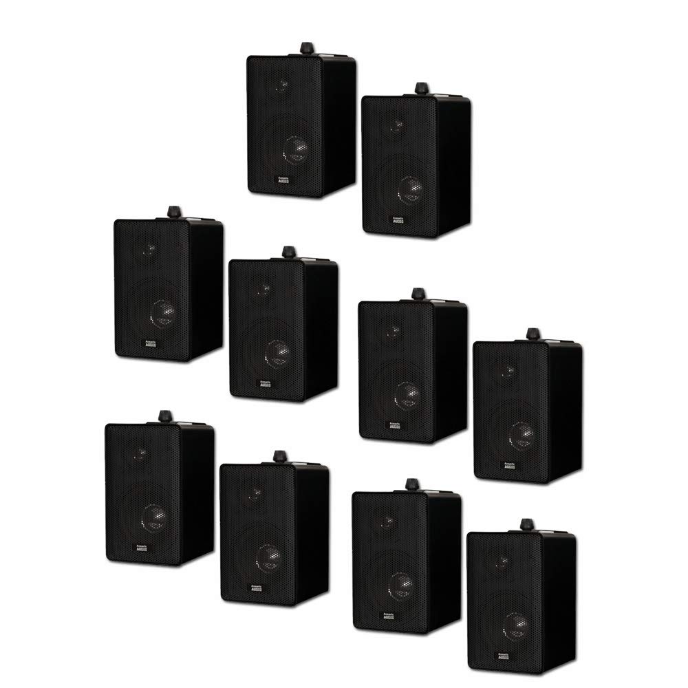 Acoustic Audio 251B 2000W 3-Way Indoor/Outdoor Speakers (5-Pair Pack, Black) - Perfect for Home Theater, Patio, and Party Sound Systems